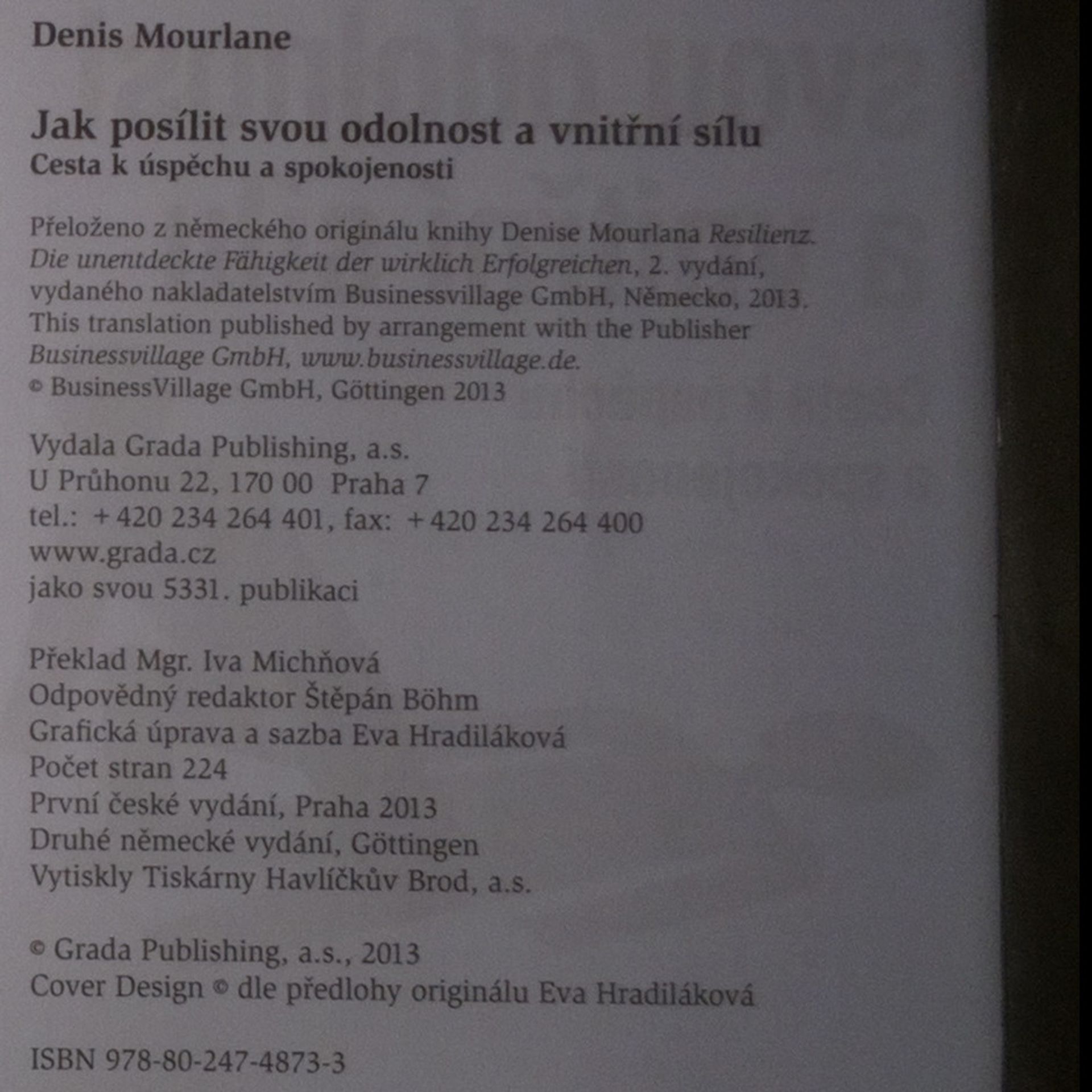 Denis Mourlane Jak posílit svou odolnost a vnitřní sílu. Cesta k úspěchu a spokojenosti