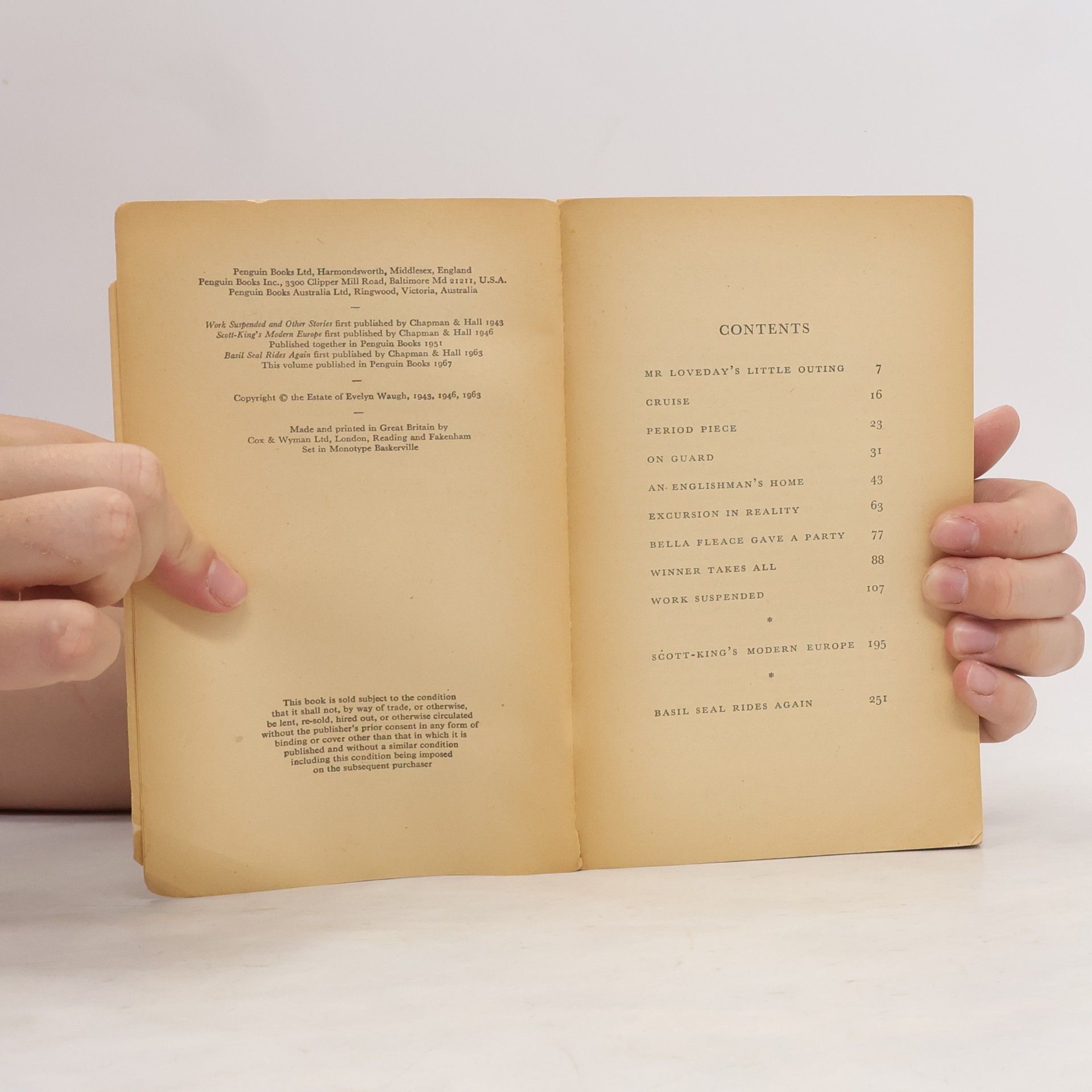 Evelyn Waugh Work Suspended and other stories including Basil Seal Rides Again