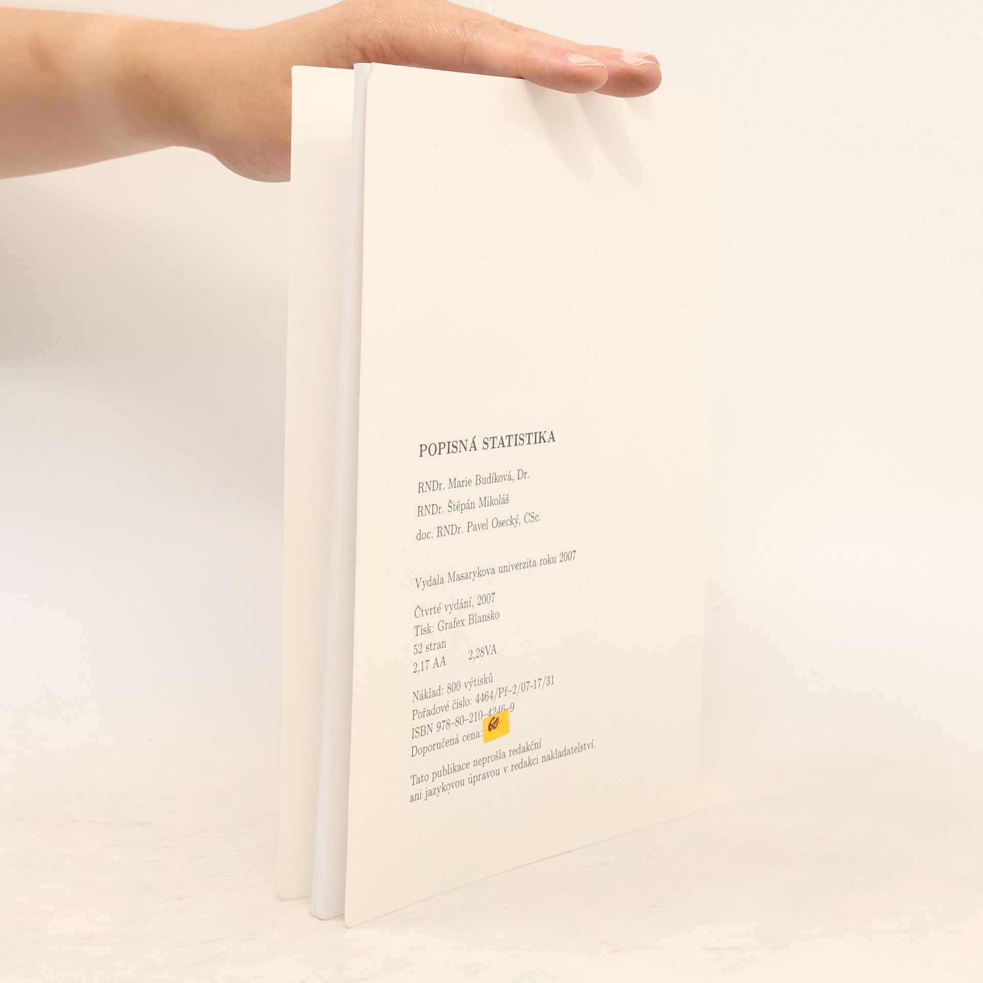 Marie Budíková Popisná statistika