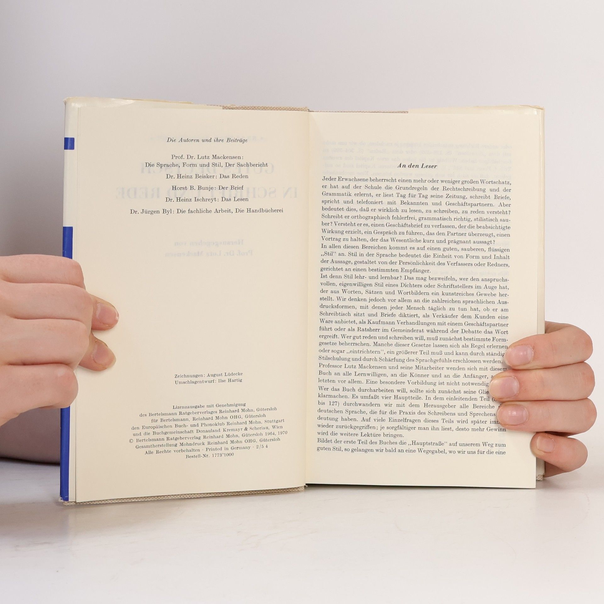 Lutz Mackensen Gutes Deutsch in Schrift und Rede