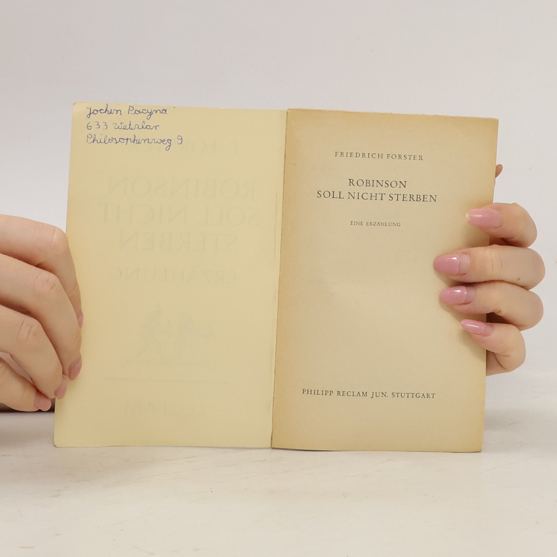 Friedrich Forster Robinson soll nicht sterben