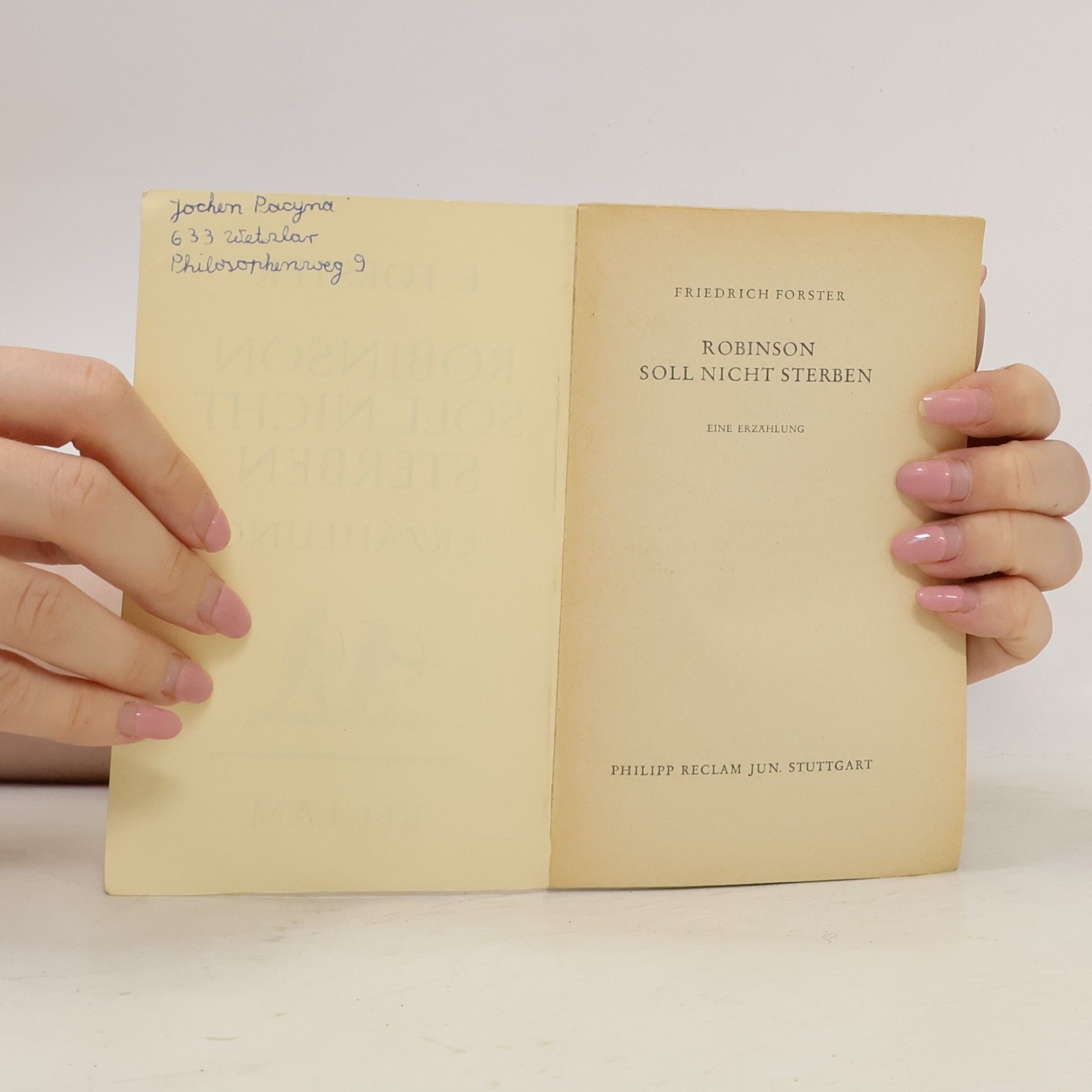 Friedrich Forster Robinson soll nicht sterben