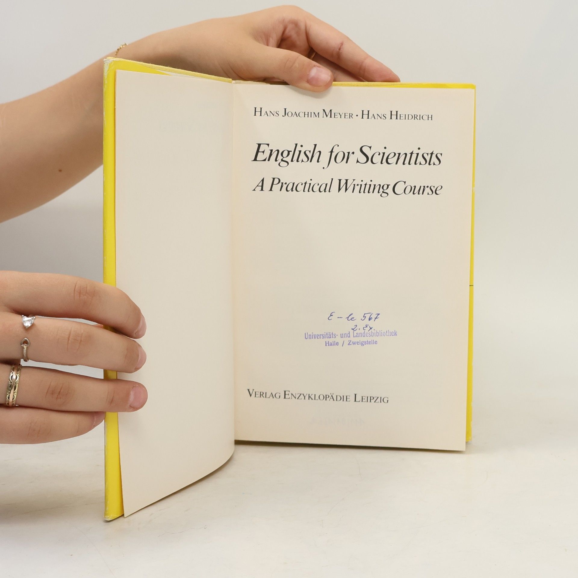 Hans Joachim Meyer English for Scientists