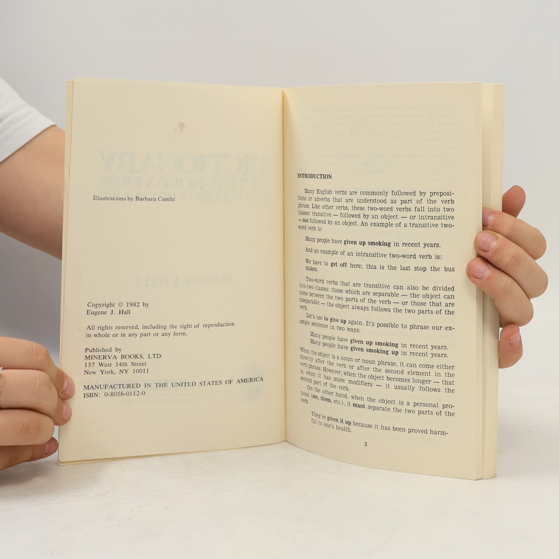 Eugene J. Hall Dictionary of Two Word Verbs for Students