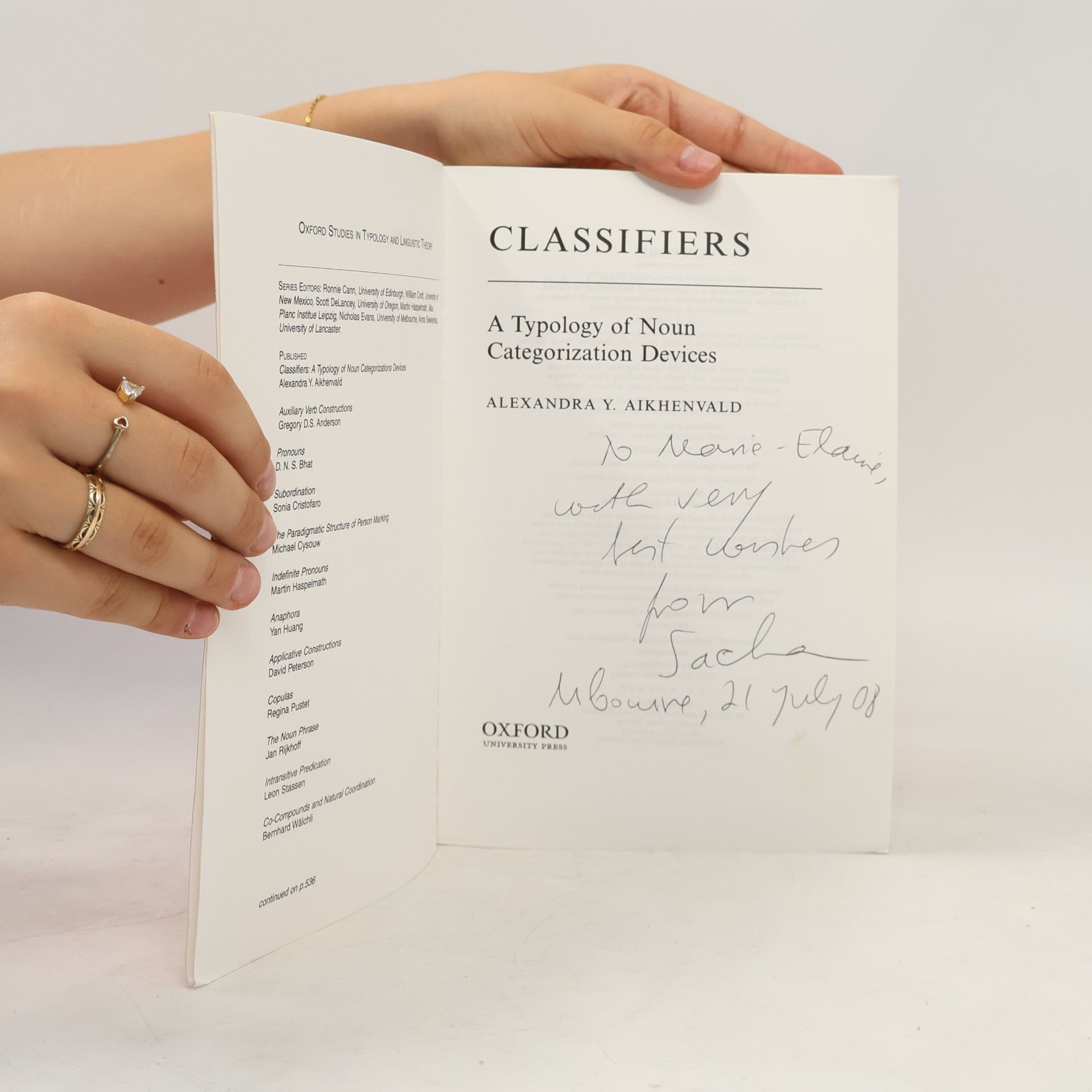 Alexandra Y. Aikhenvald Oxford Studies in Typology and Linguistic Theory: Classifiers