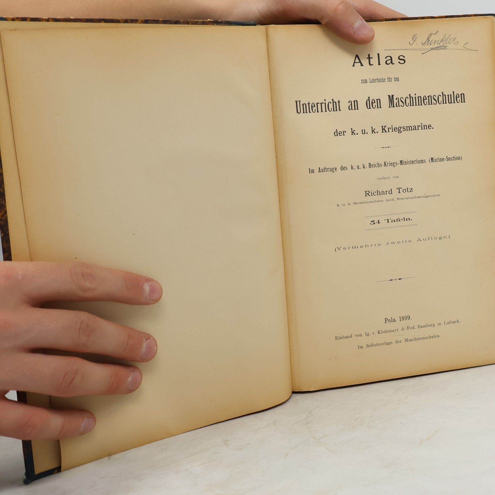 kolektiv Atlas zum Lehrbuche für den Unterricht an den Maschinenschulen der k. u. k. Kriegsmarine