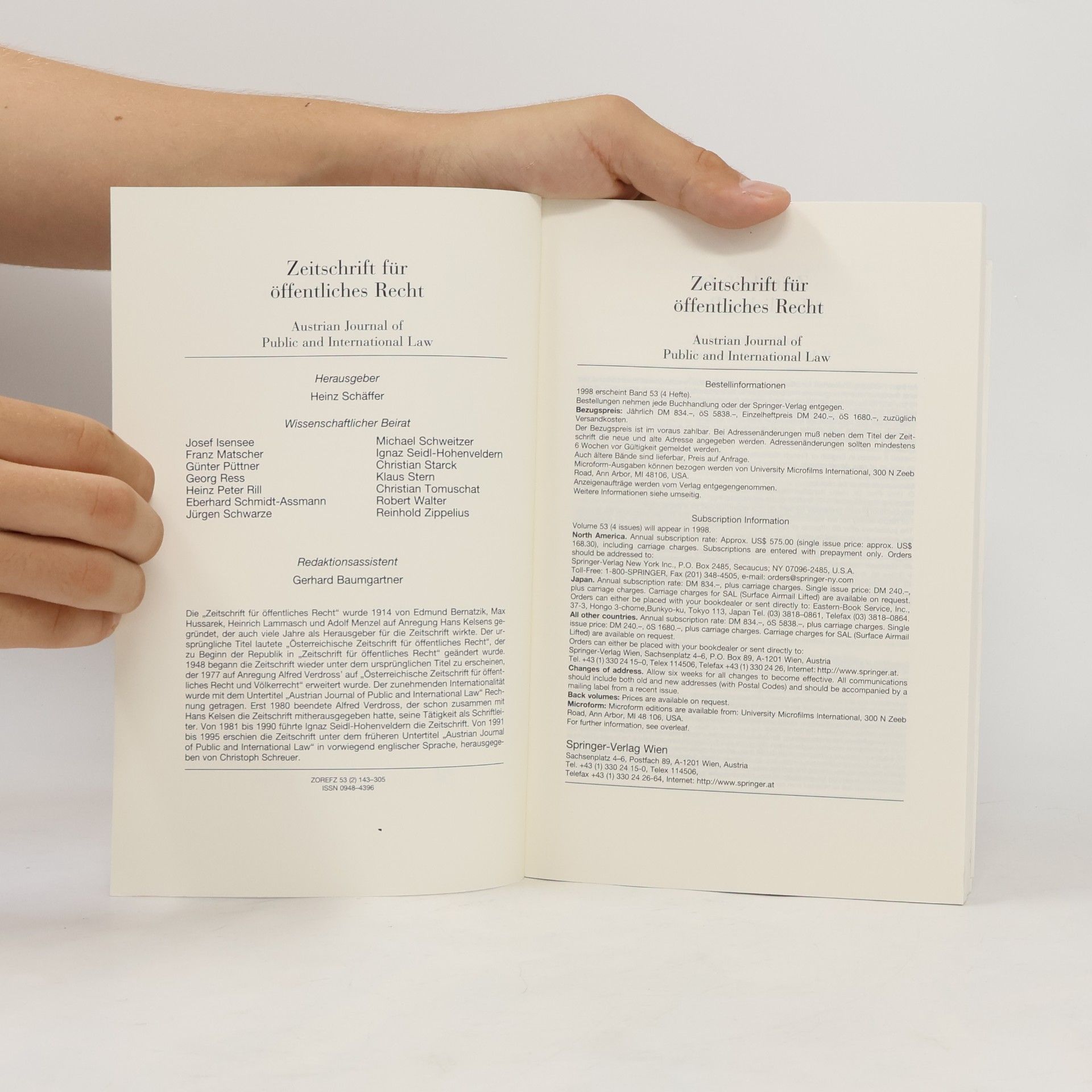 Kolektív autorov Zeitschrift für öffentliches Recht