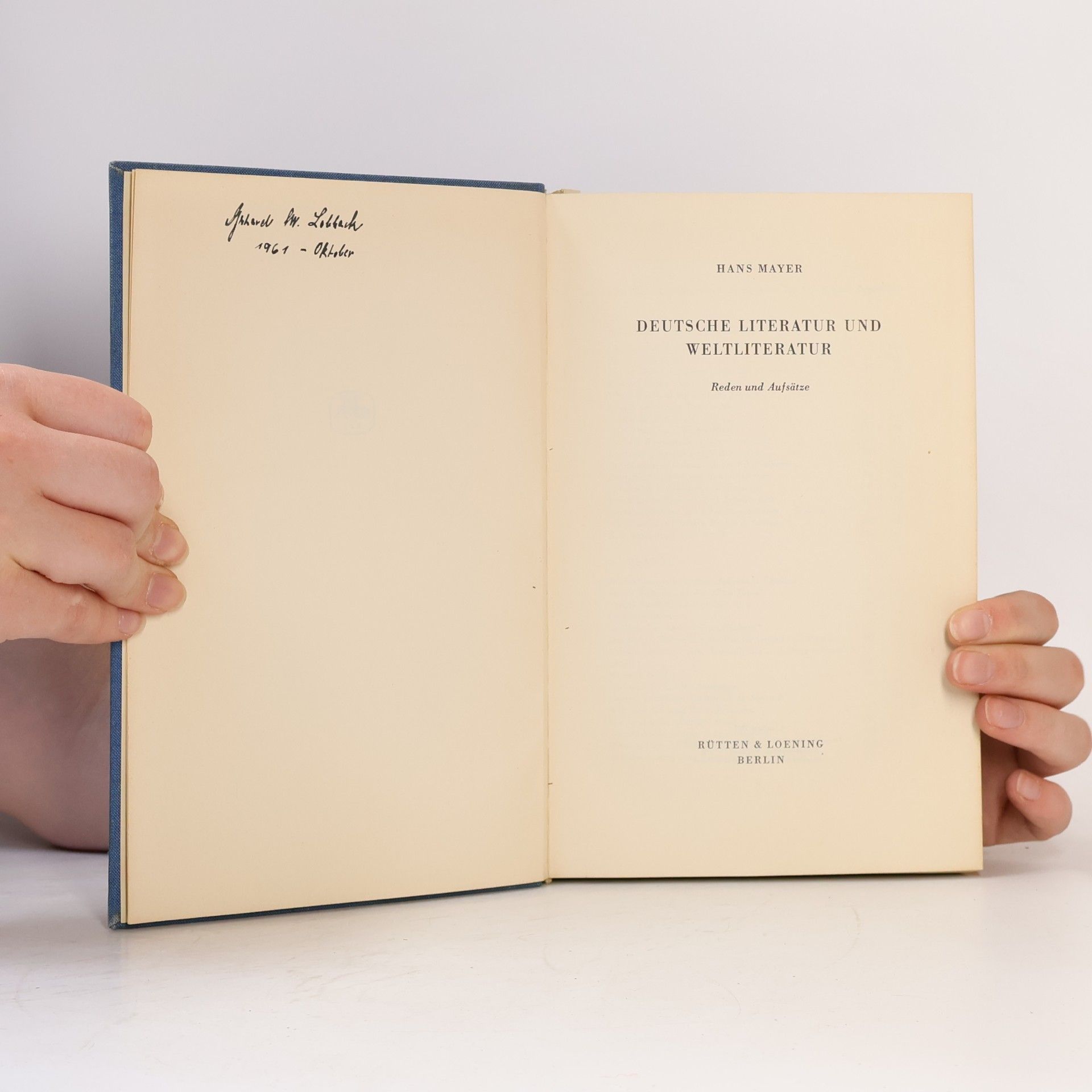 Hans Mayer Deutsche Literatur und Welrliteratur