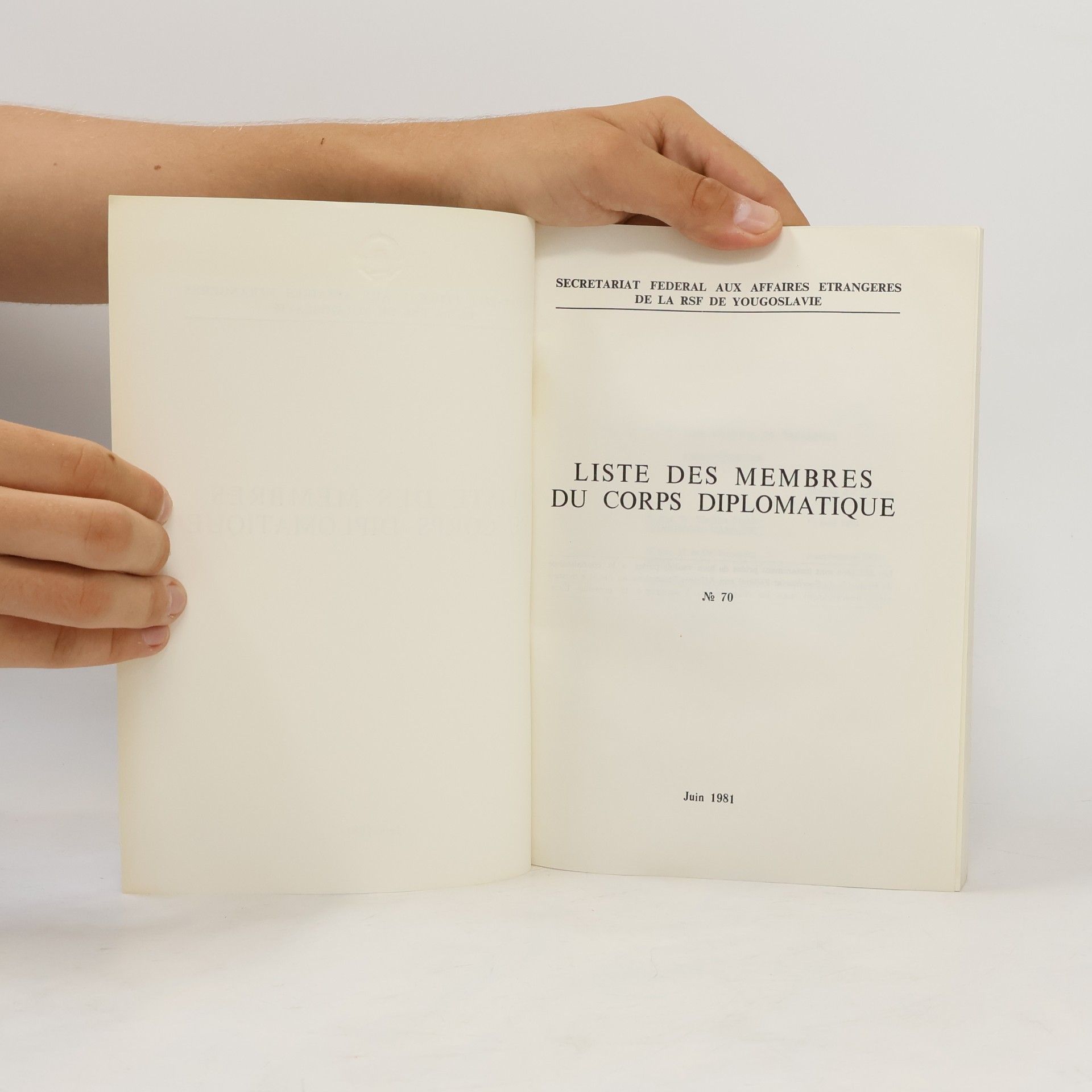 Autorenkollektiv Liste des membres du Corps Diplomatique 70