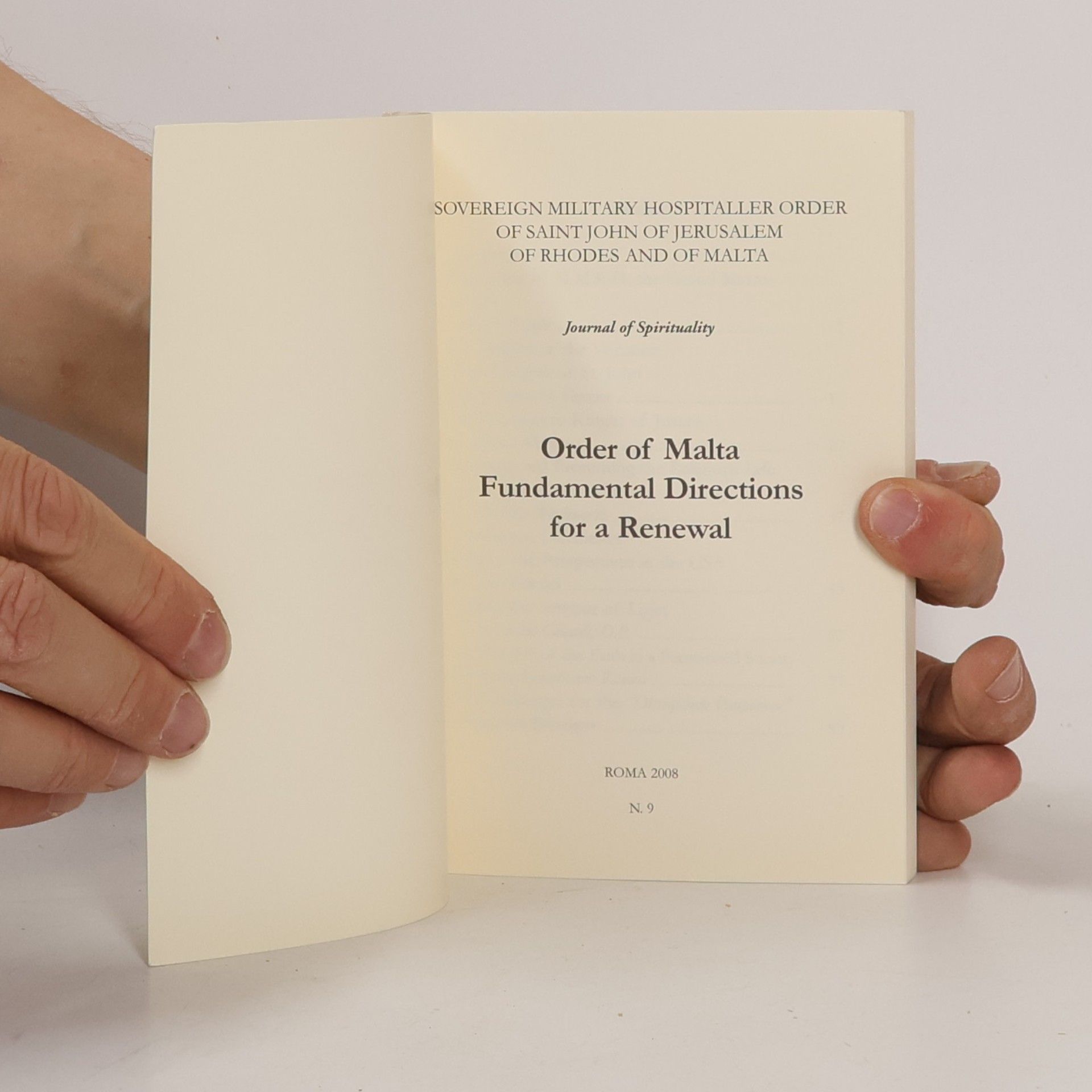 Autorenkollektiv Order of Malta Fundamental Directions for a Renewal