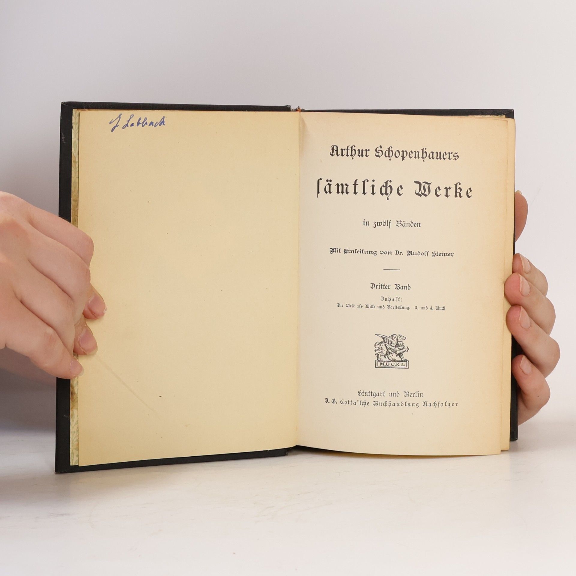 Arthur Schopenhauer Arthur Schopenhauers sämtliche Werke 3