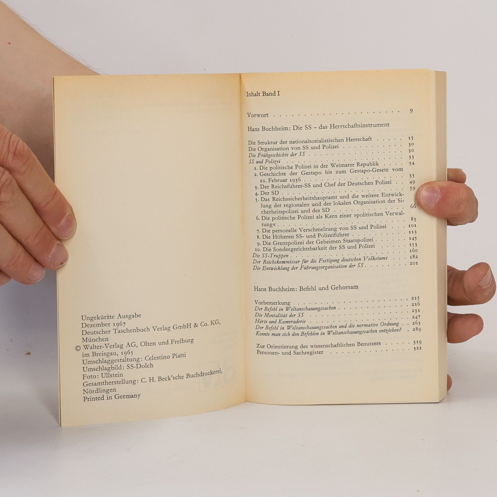Hans Buchheim Anatomie des SS-Staates 1