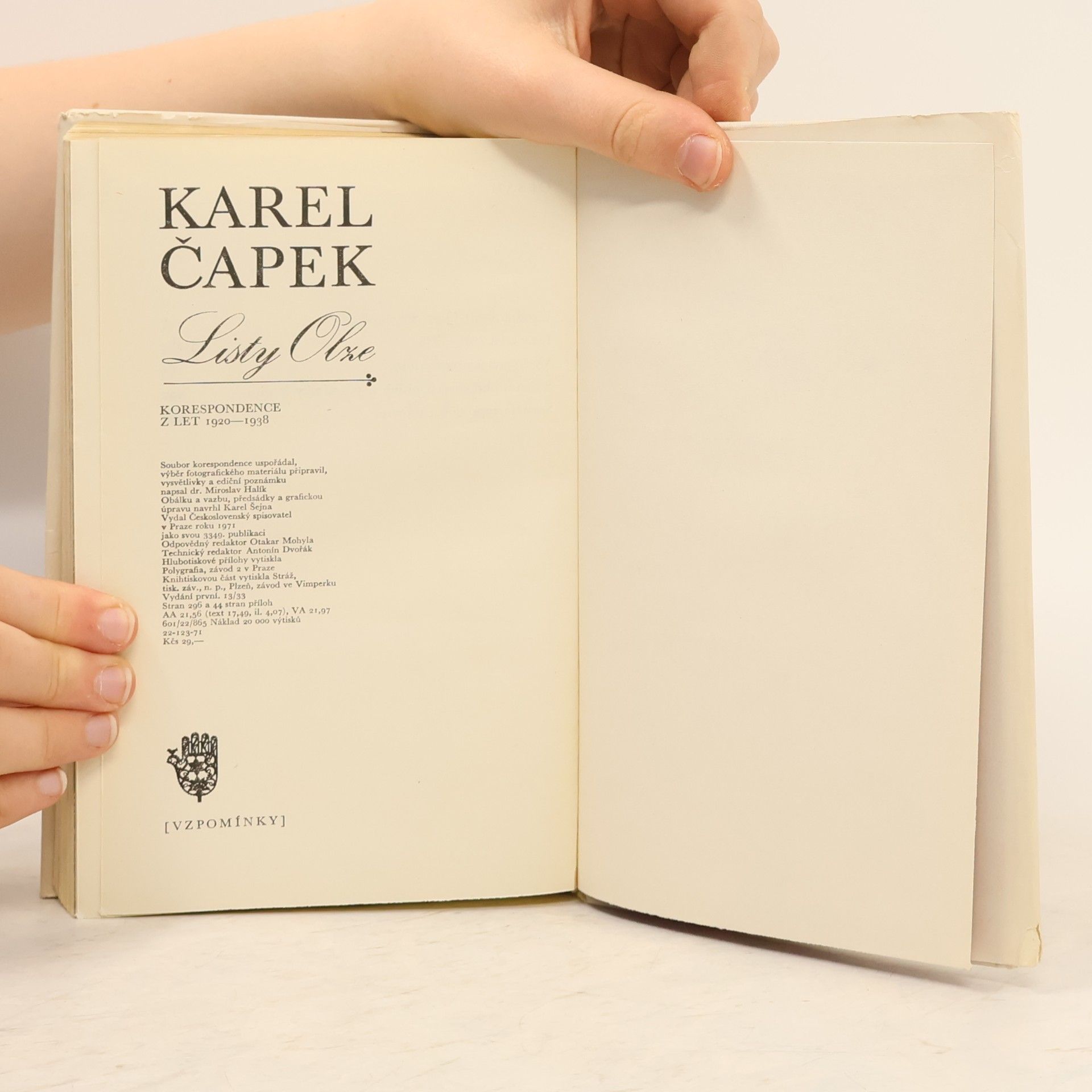 Karel Čapek Listy Olze