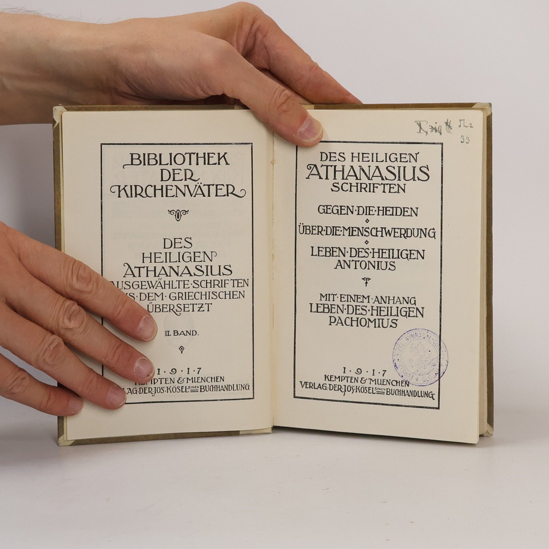 Athanasius von Alexandrien Des heiligen Athanasius Schriften