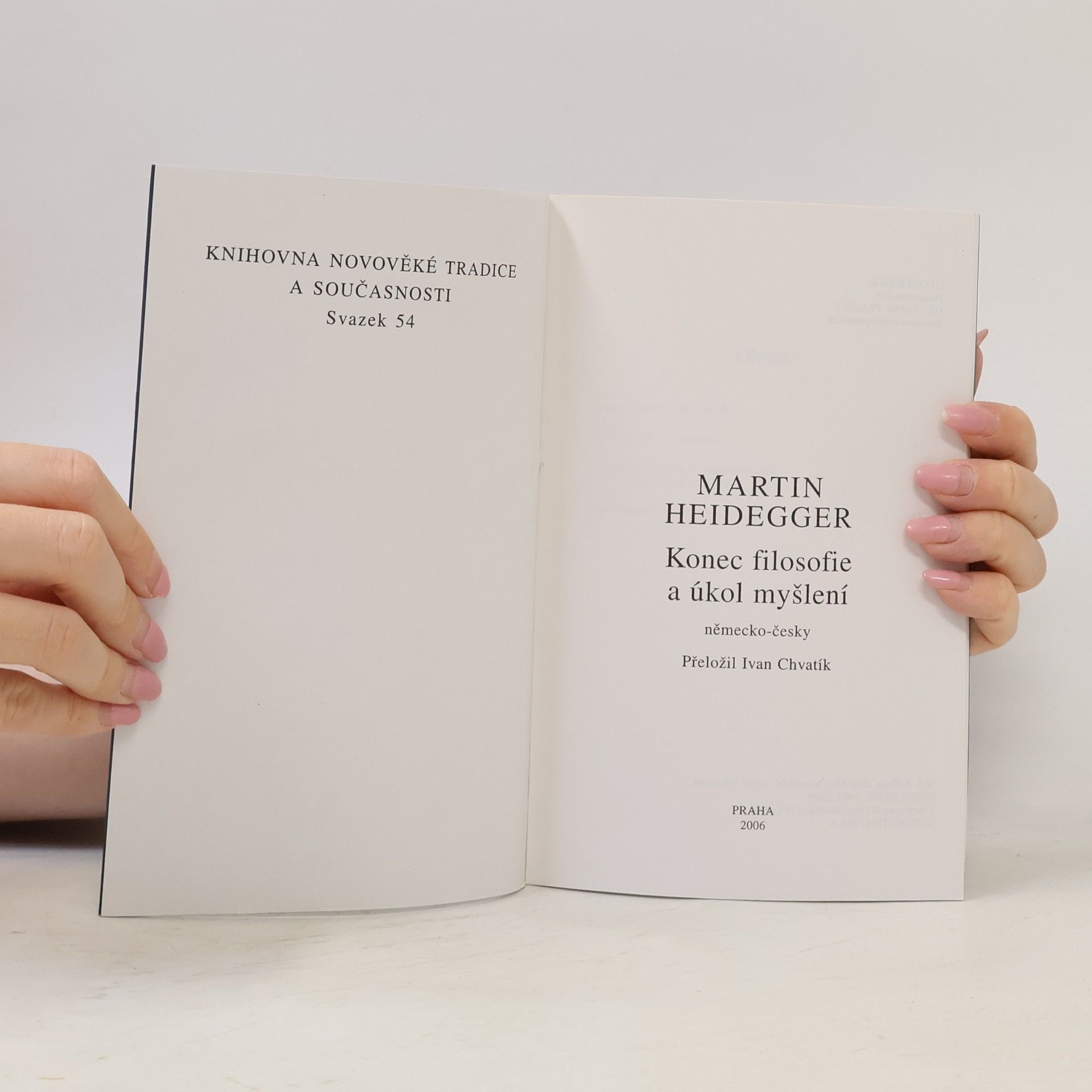 Martin Heidegger Konec filosofie a úkol myšlení