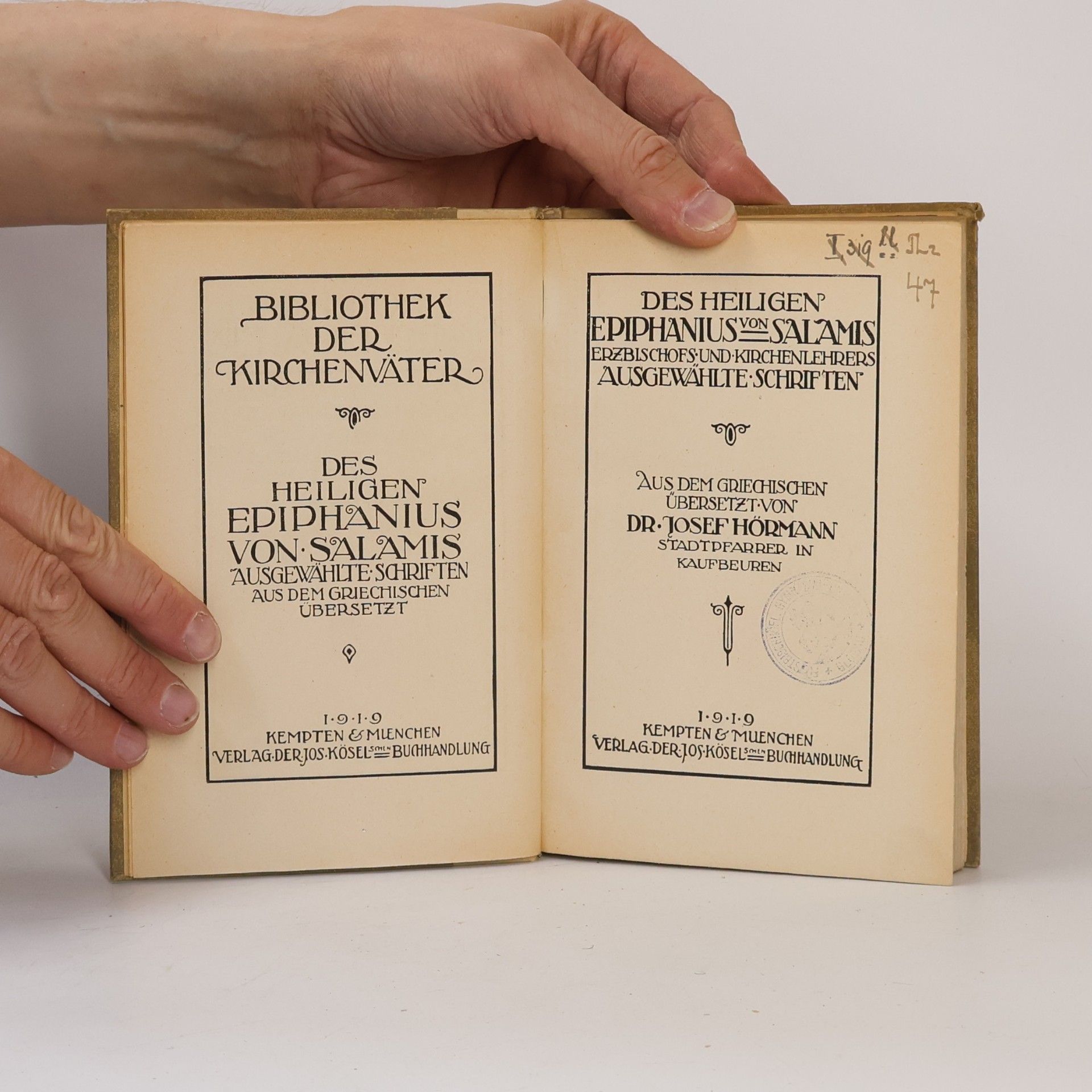 Autorenkollektiv Bibliothek der Kirchenväter - Des heiligen Epiphanius von Salamis ausgewählte Schriften