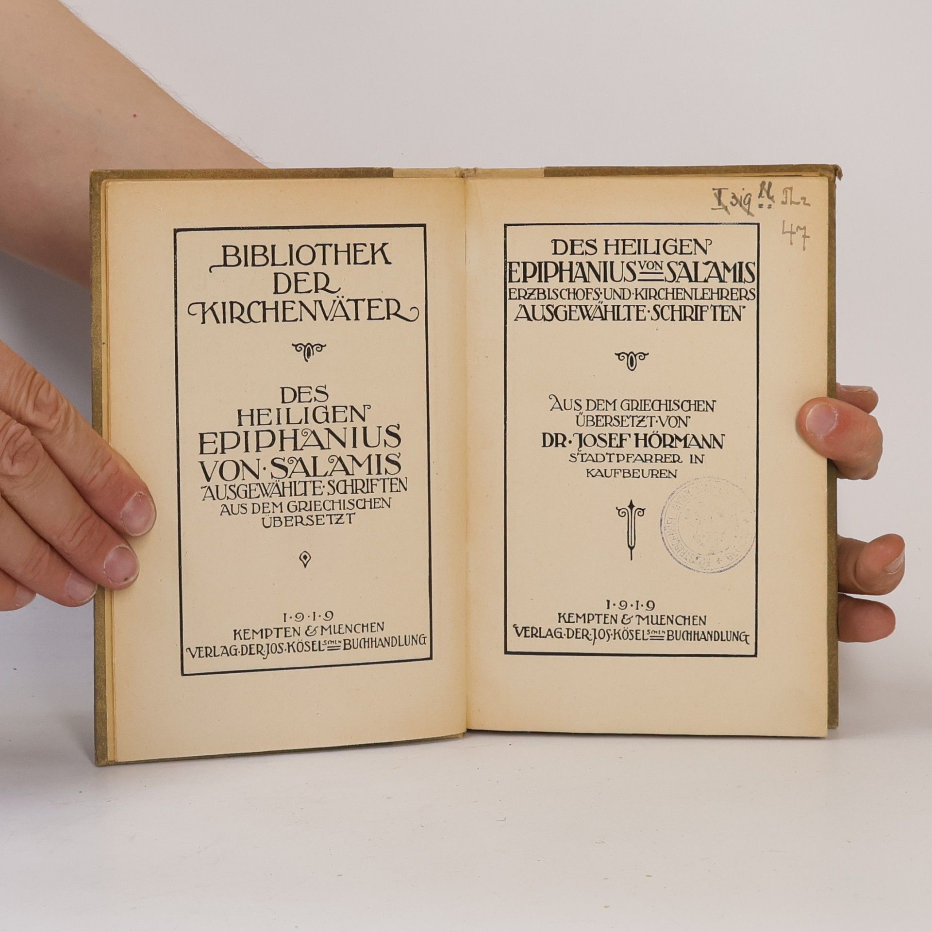 Autorenkollektiv Bibliothek der Kirchenväter - Des heiligen Epiphanius von Salamis ausgewählte Schriften
