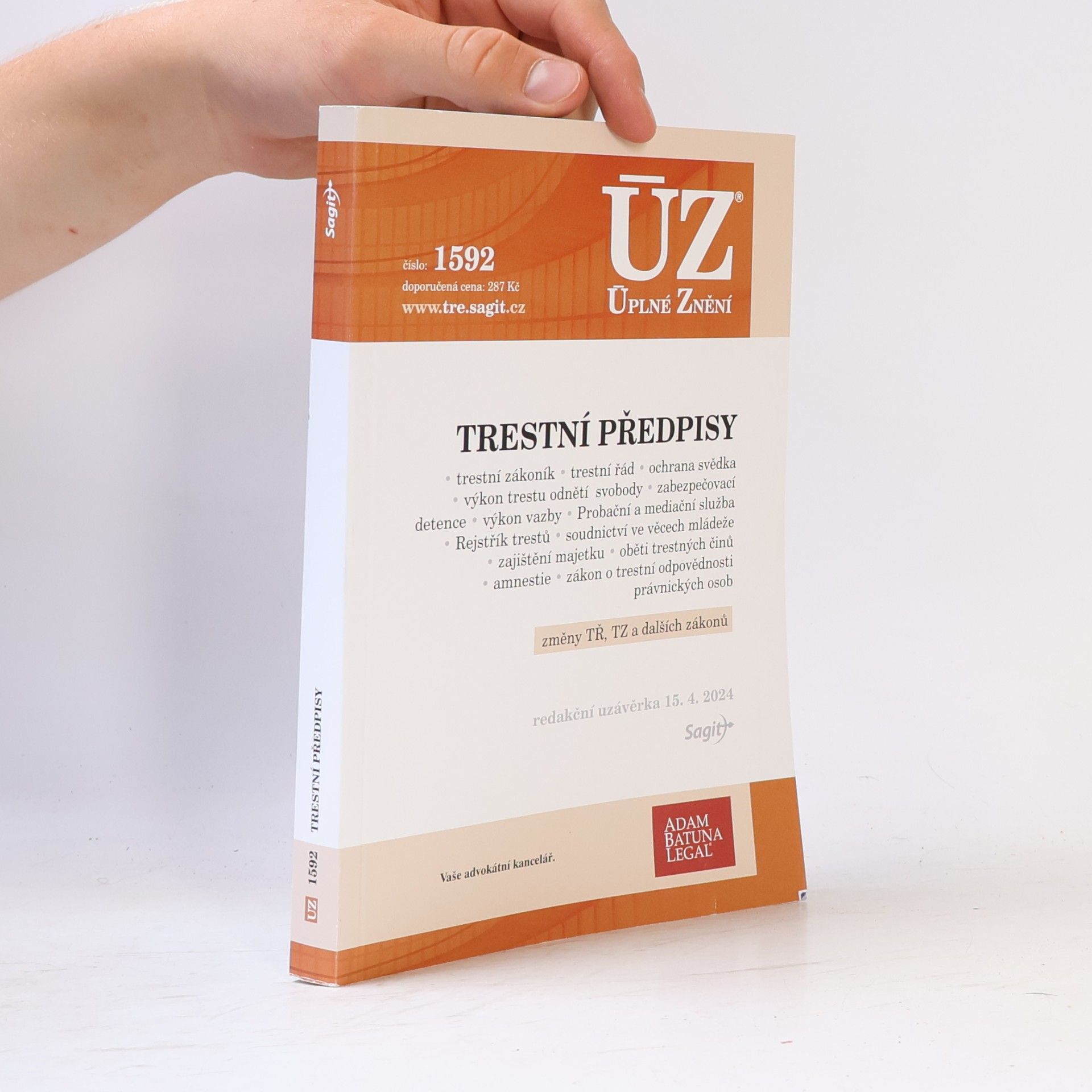 Sagit ÚZ 1592 Trestní předpisy