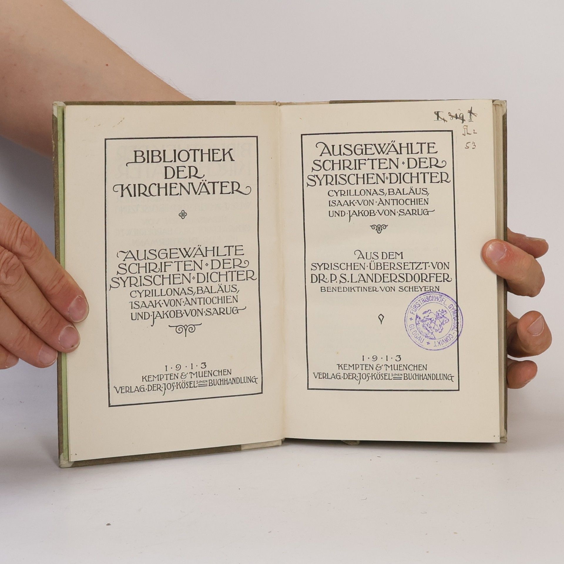 Cyrillonas Ausgewählte Schriften der Syrischen Dichter