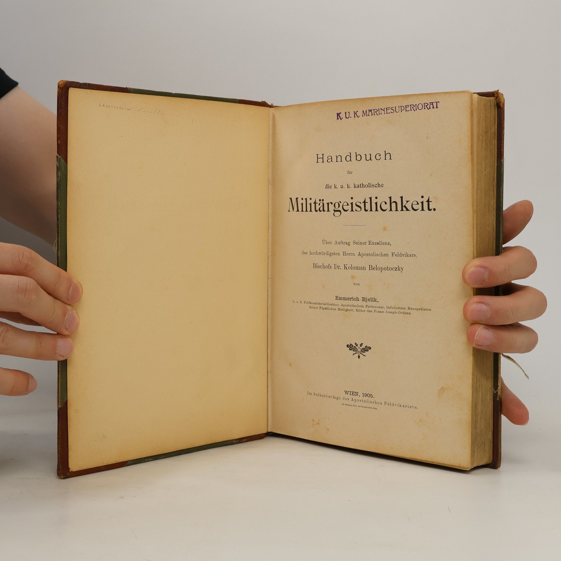Emerich Bielik Handbuch für die k. u. k. katholische Militärgeistlichkeit