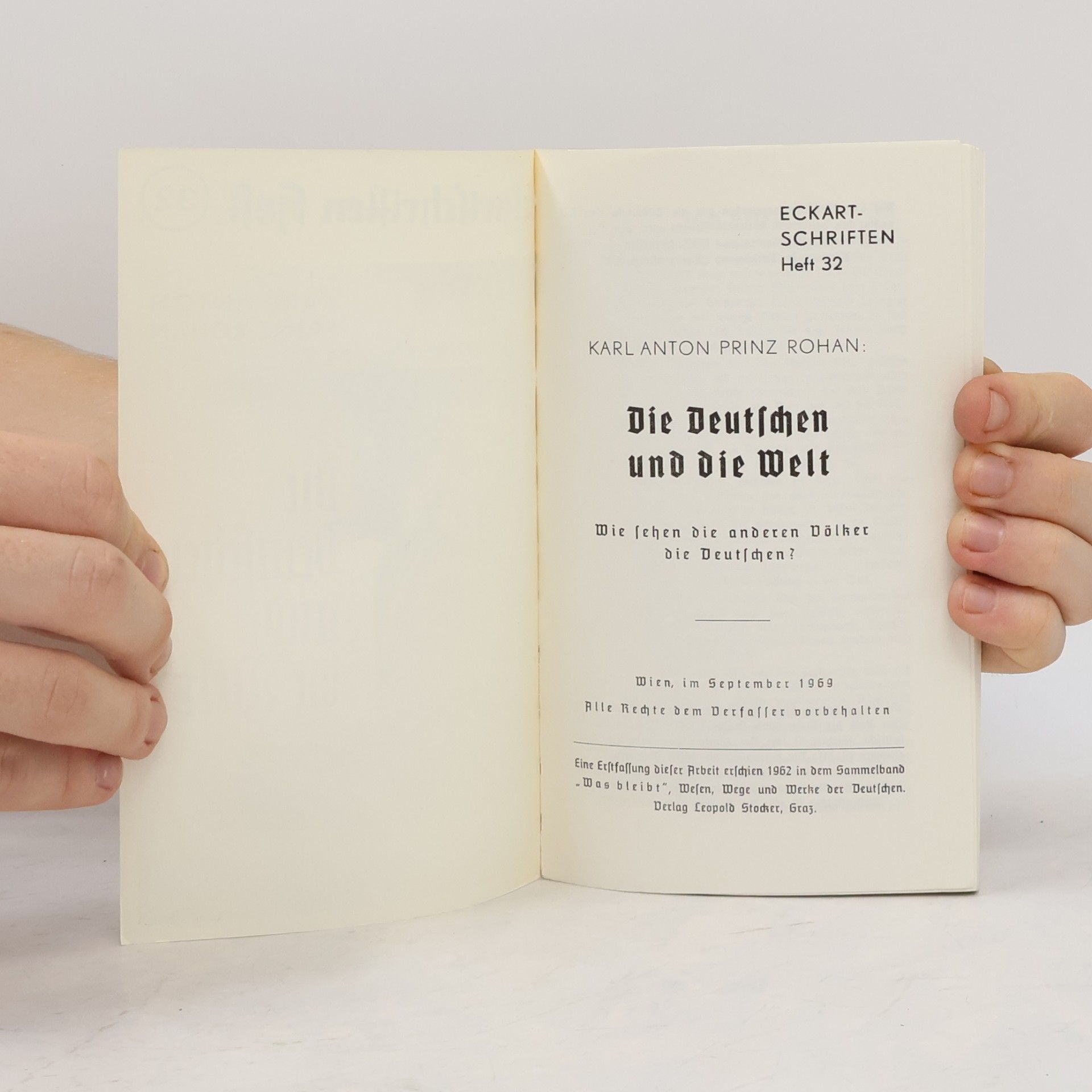 Karl Anton Prinz Rohan Die Deutschen und die Welt