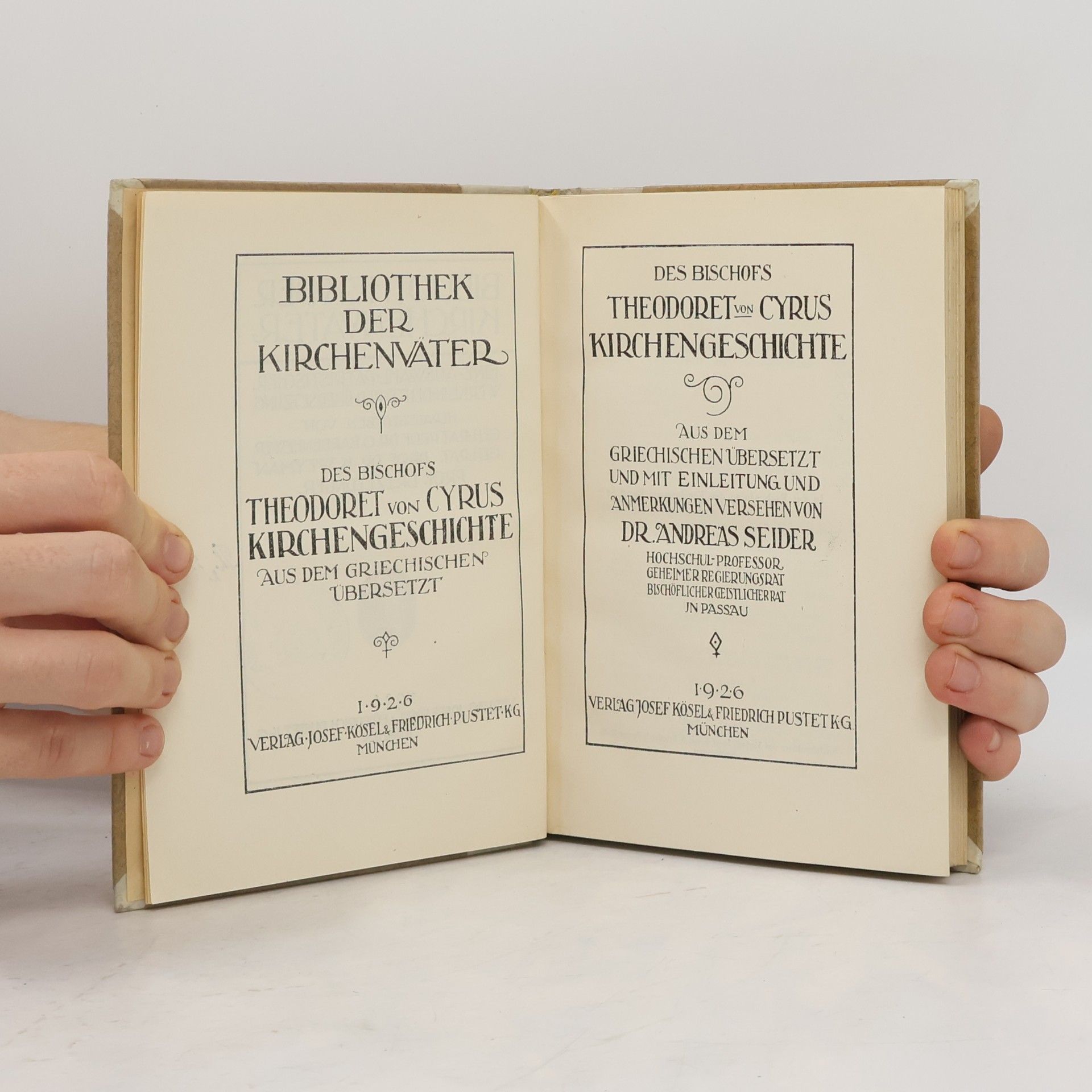 Theodoret von Cyrus Des Bischofs Theodoret von Cyrus Kirchengeschichte I-II
