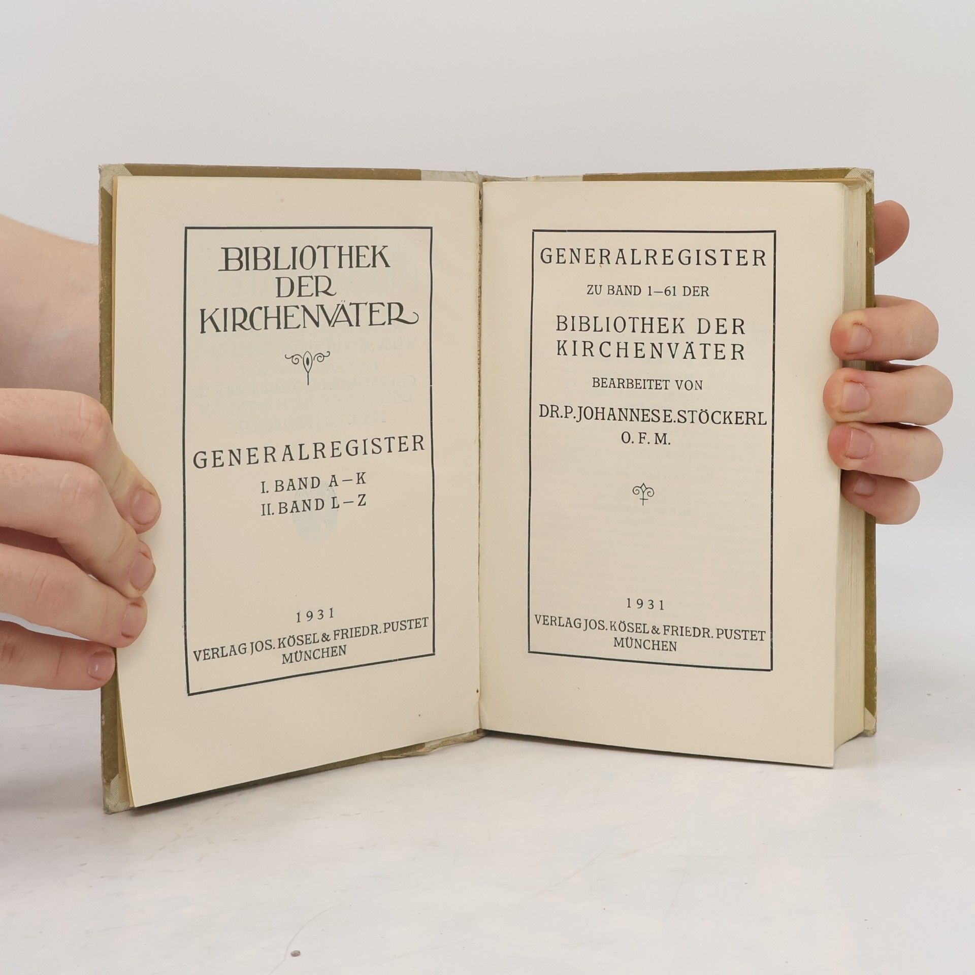 Various authors Bibliothek der Kirchenväter I.-II.