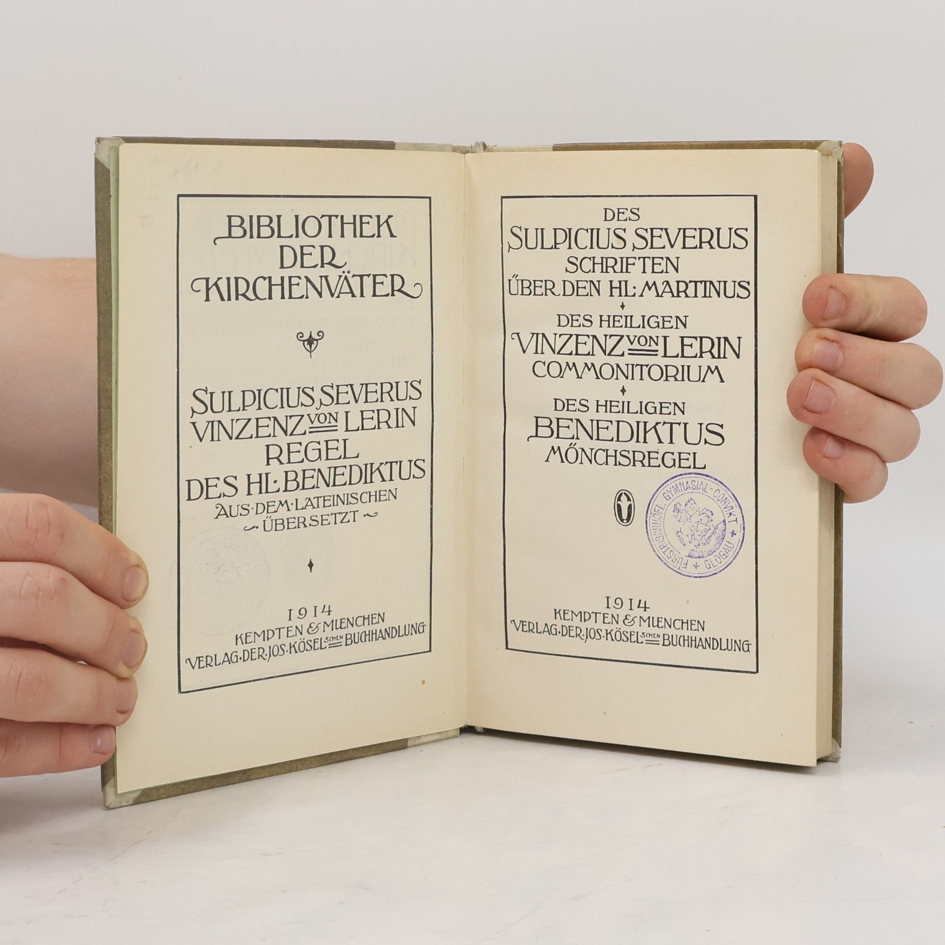 Sulpicius Severus Die Schriften des Sulpicius Severus über den heiligen Martinus