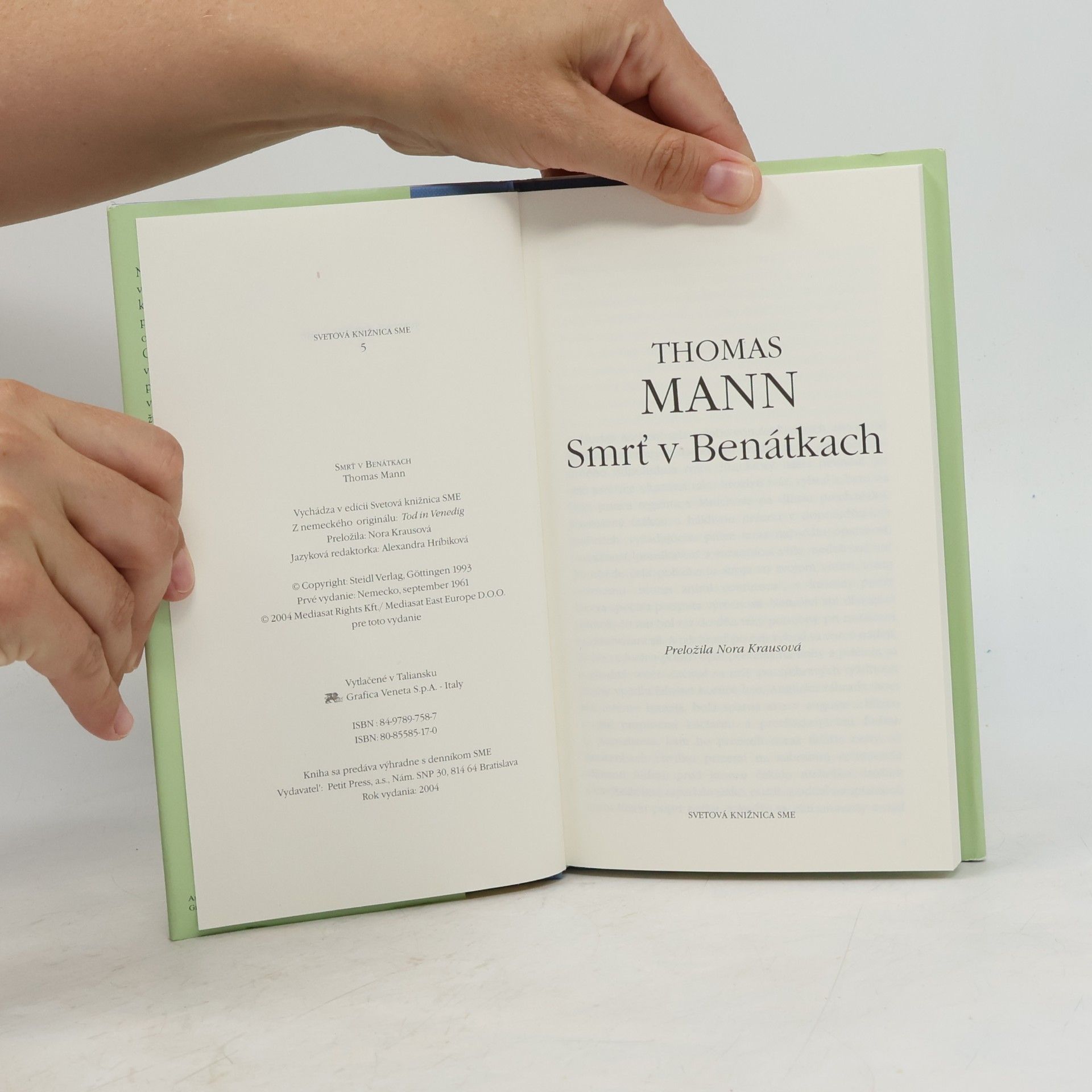 Thomas Mann Smrť v Benátkach
