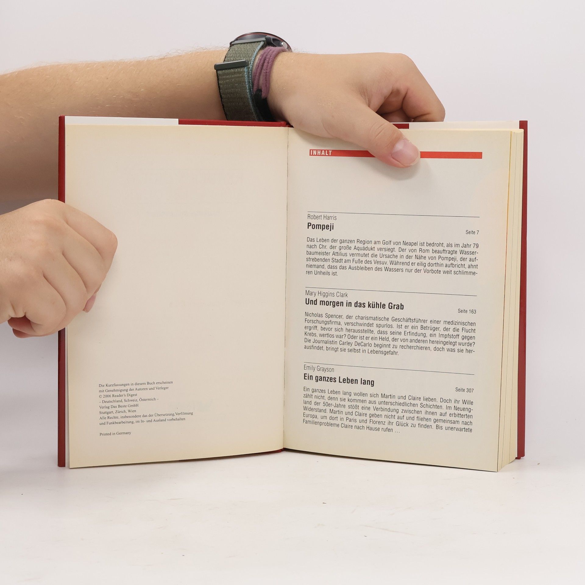 Mary Higginsová Clarková Readers Digest Auswahlbücher. Pompeji. Und Morgen in das Kühle grab. Ein ganzes leben Lang