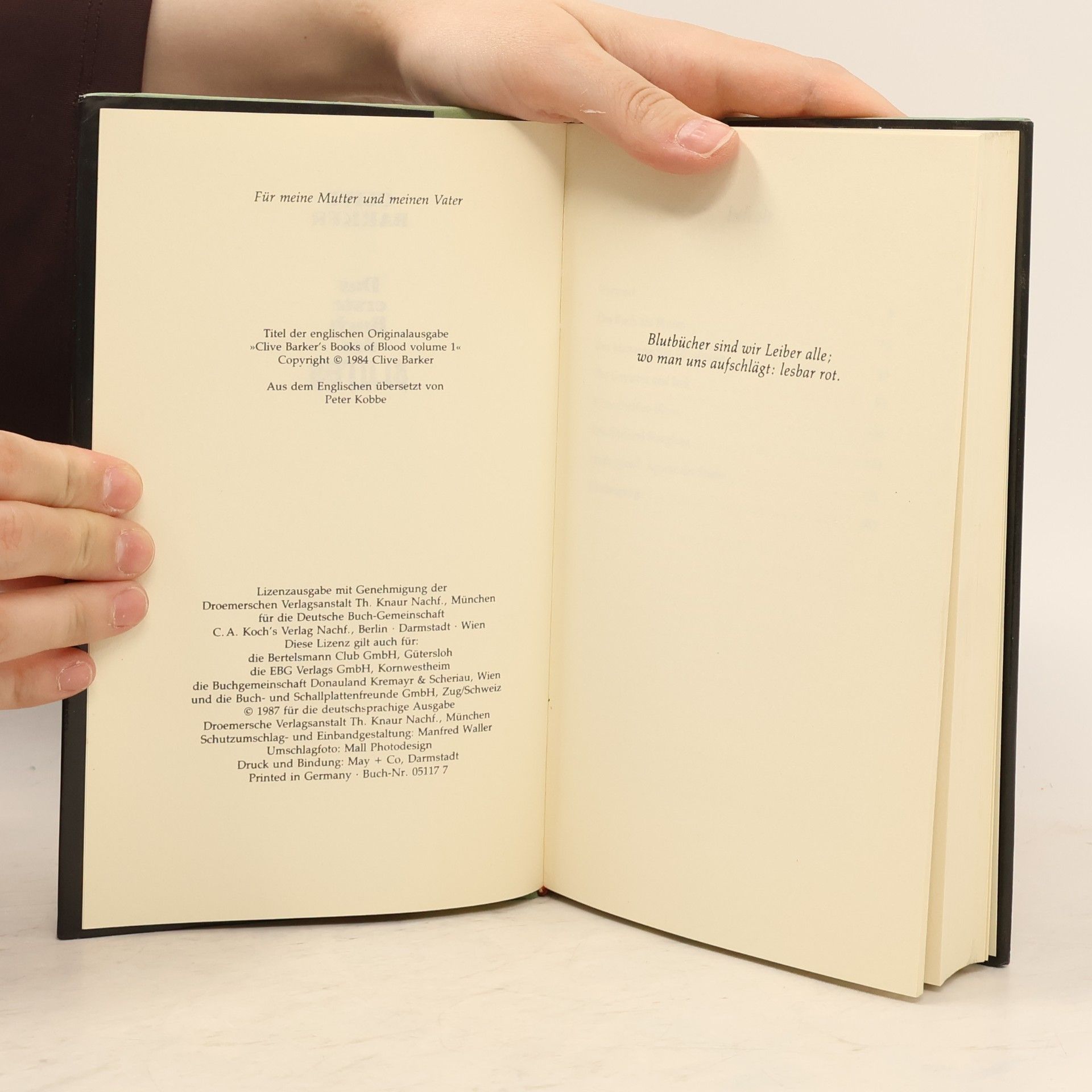 Clive Barker Das erste Buch des Blutes