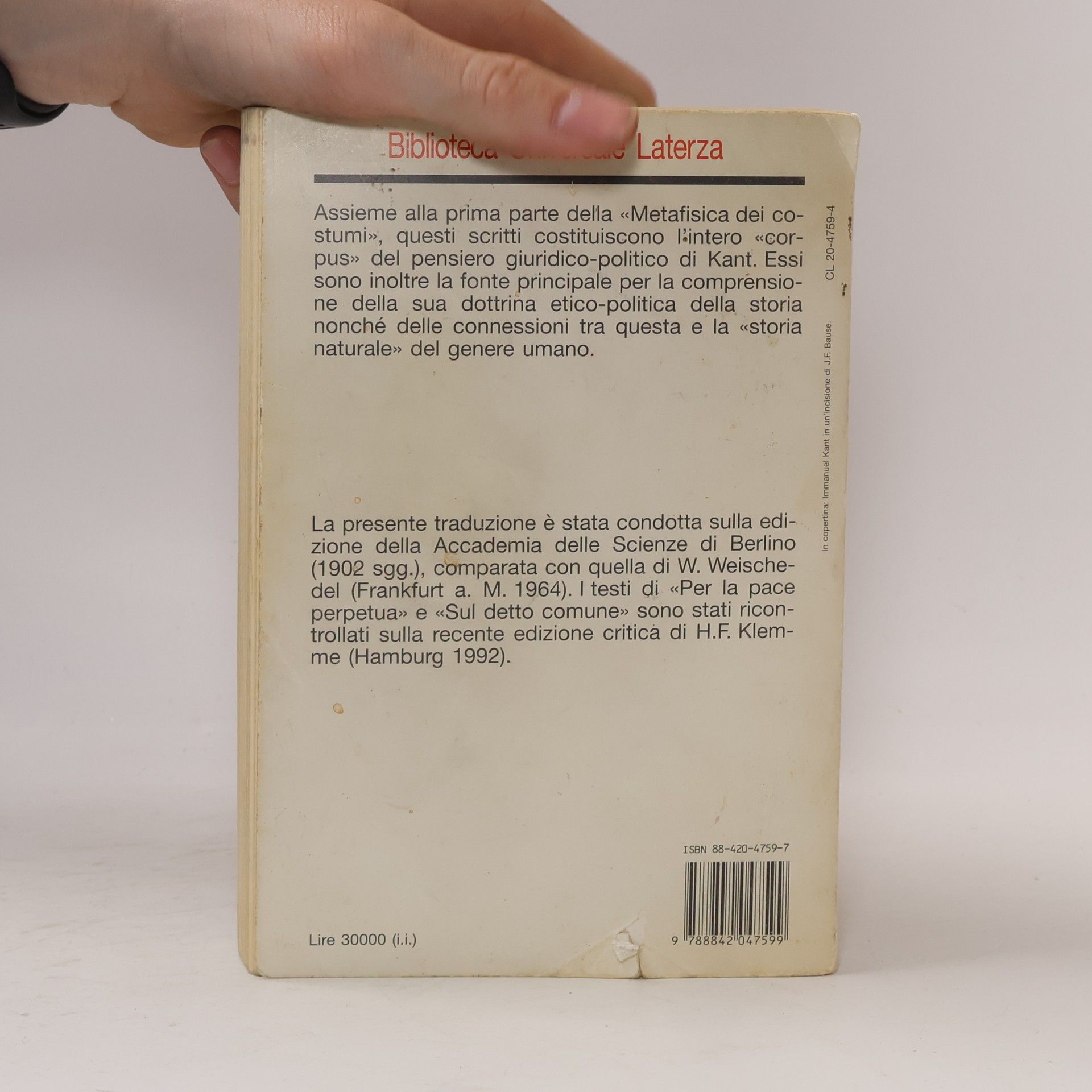 Immanuel Kant Biblioteca Universale Laterza: Scritti di storia, politica e diritto