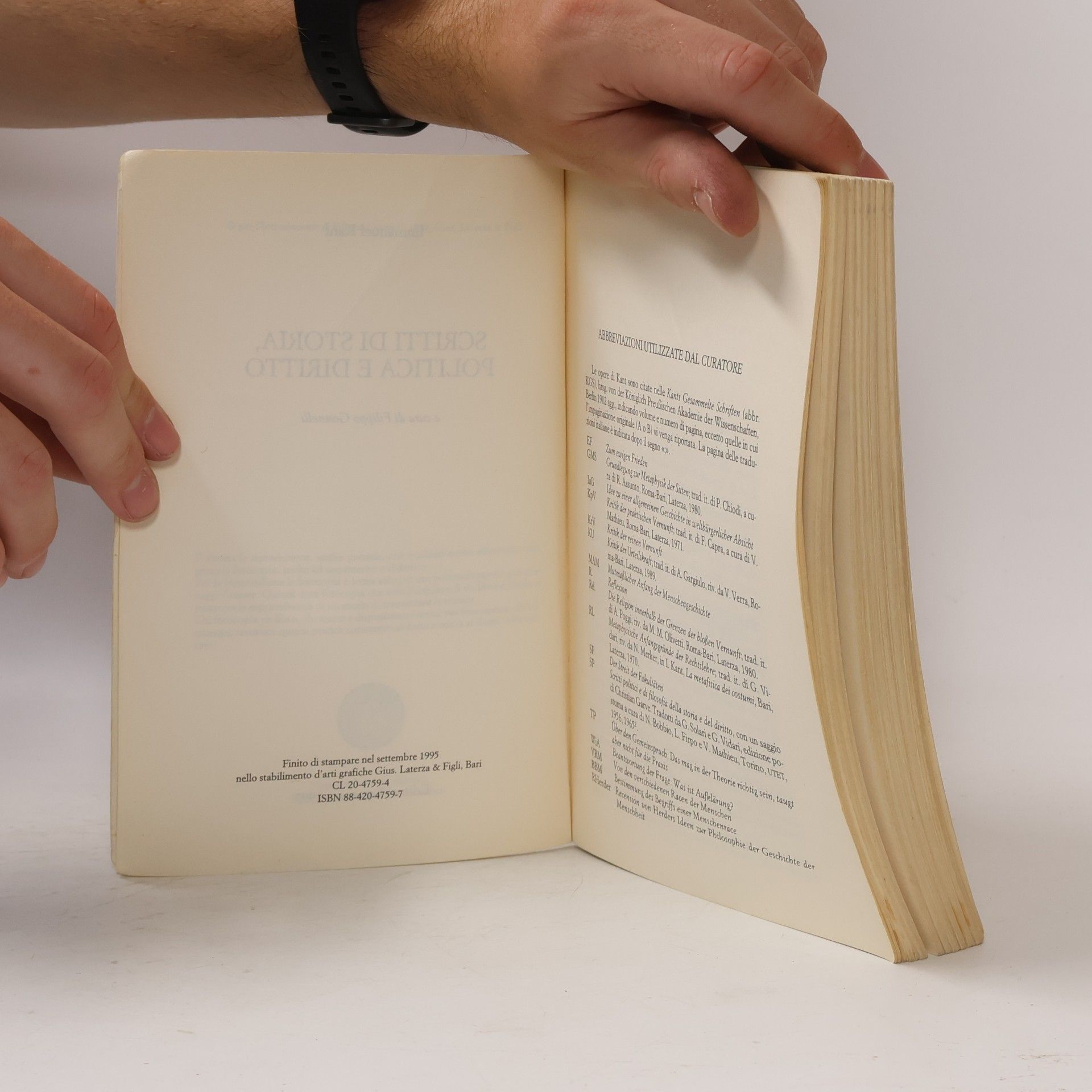 Immanuel Kant Biblioteca Universale Laterza: Scritti di storia, politica e diritto