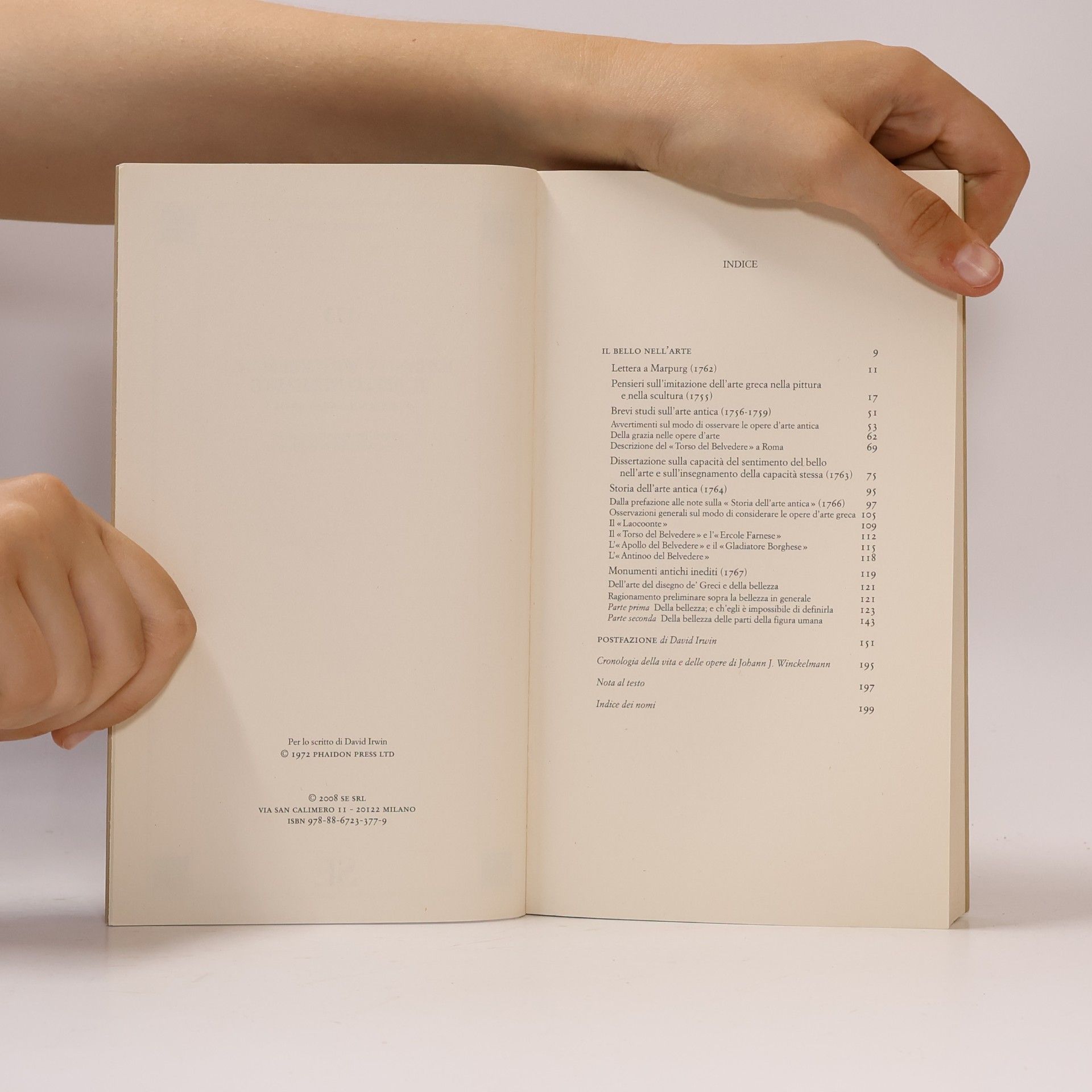 Johann Joachim Winckelmann Testi e documenti - 173: Il bello nell'arte
