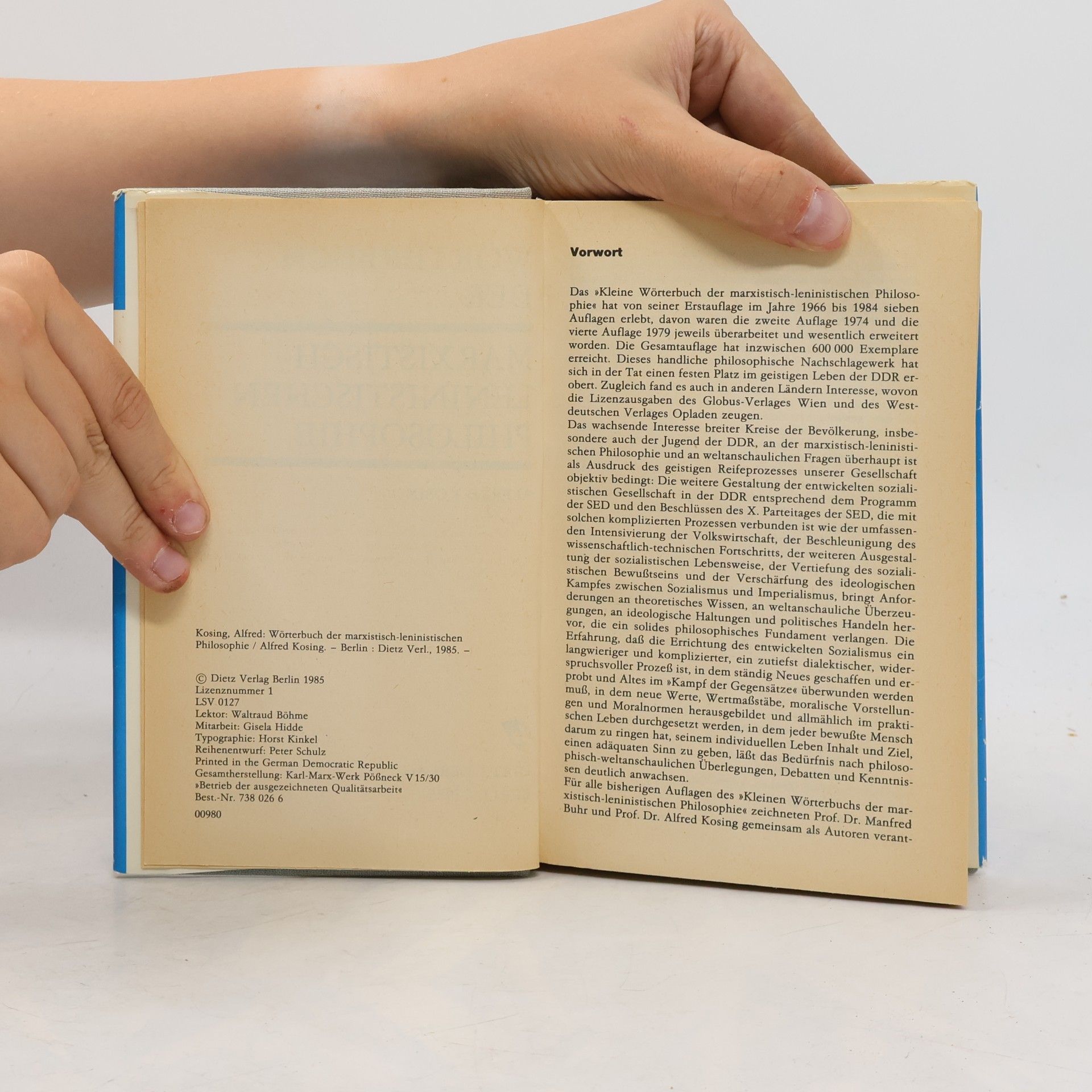 Manfred Buhr Kleines Wőrterbuch der Marxistisch-Leninistischen Philosophie
