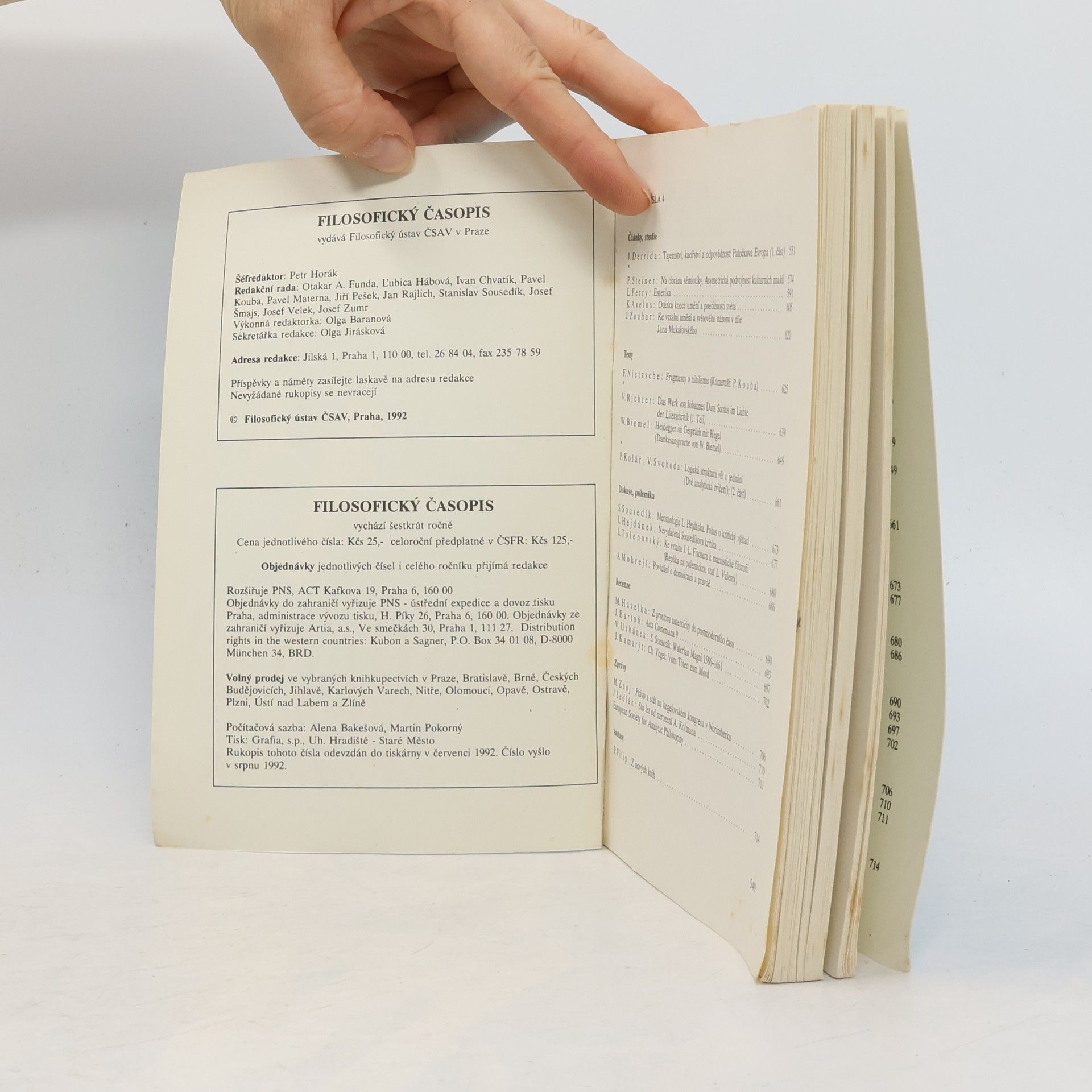 Autores varios Filosofický časopis 4, 40/1992