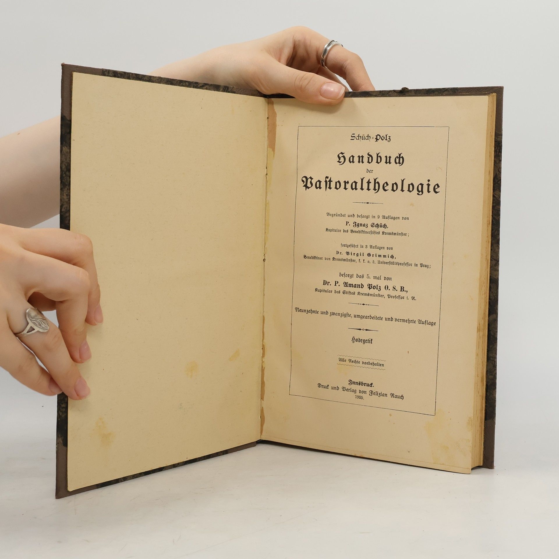 Ignaz Schüch Handbuch der Pastoraltheologie