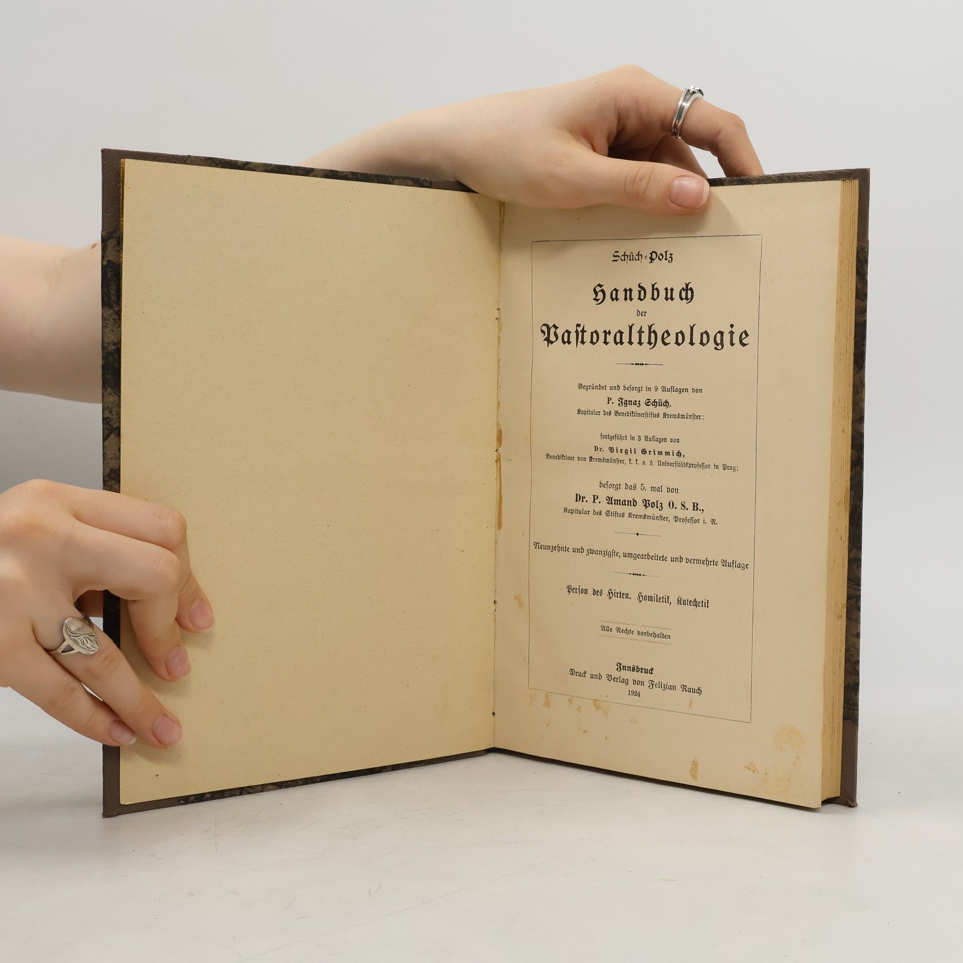 Ignaz Schüch Handbuch der Pastoraltheologie