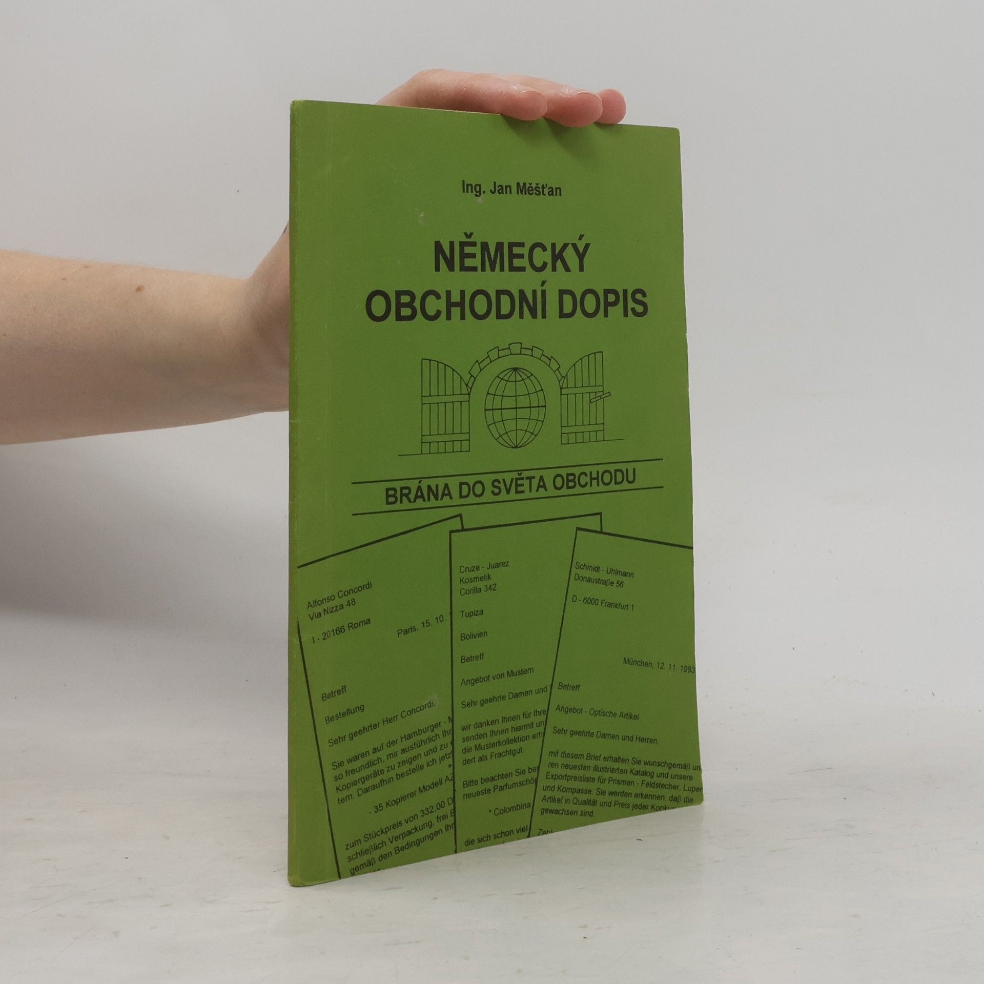 Jan Měšťan Německý obchodní dopis