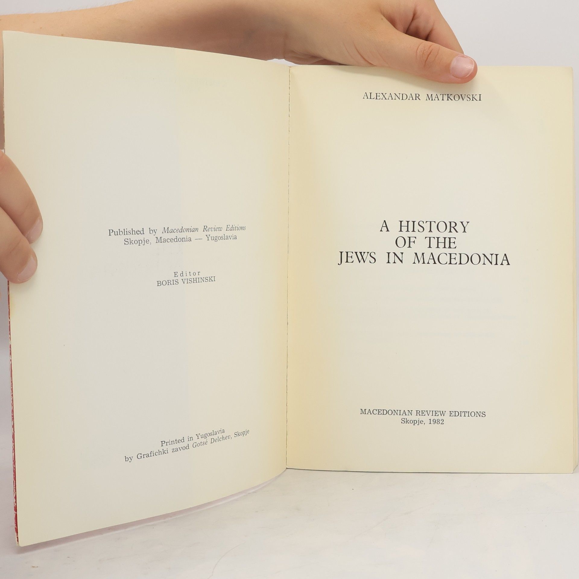 Aleksandar Matkovski A History of the Jews in Macedonia