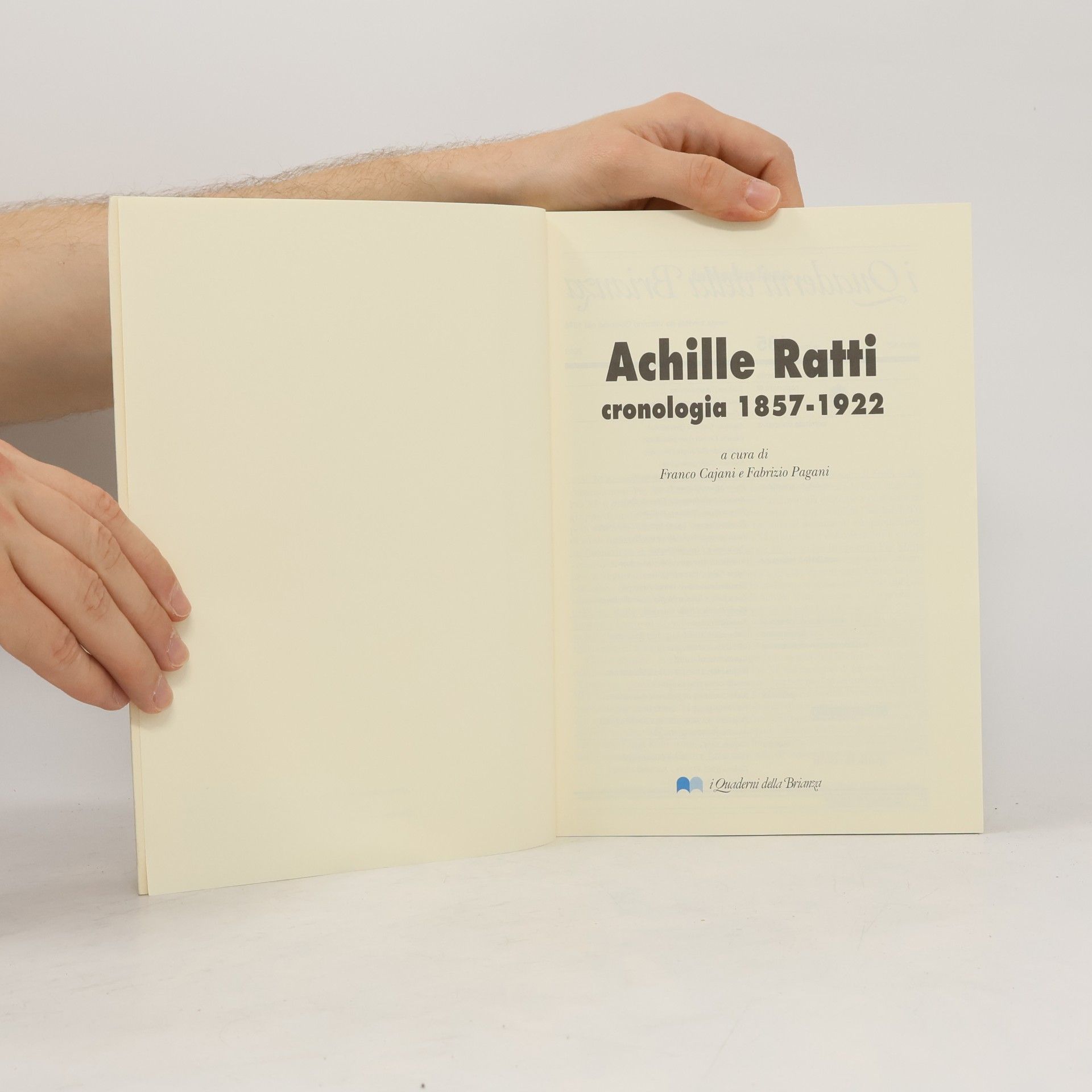 Franco Cajani Achille Ratti: Cronologia 1857-1922 185
