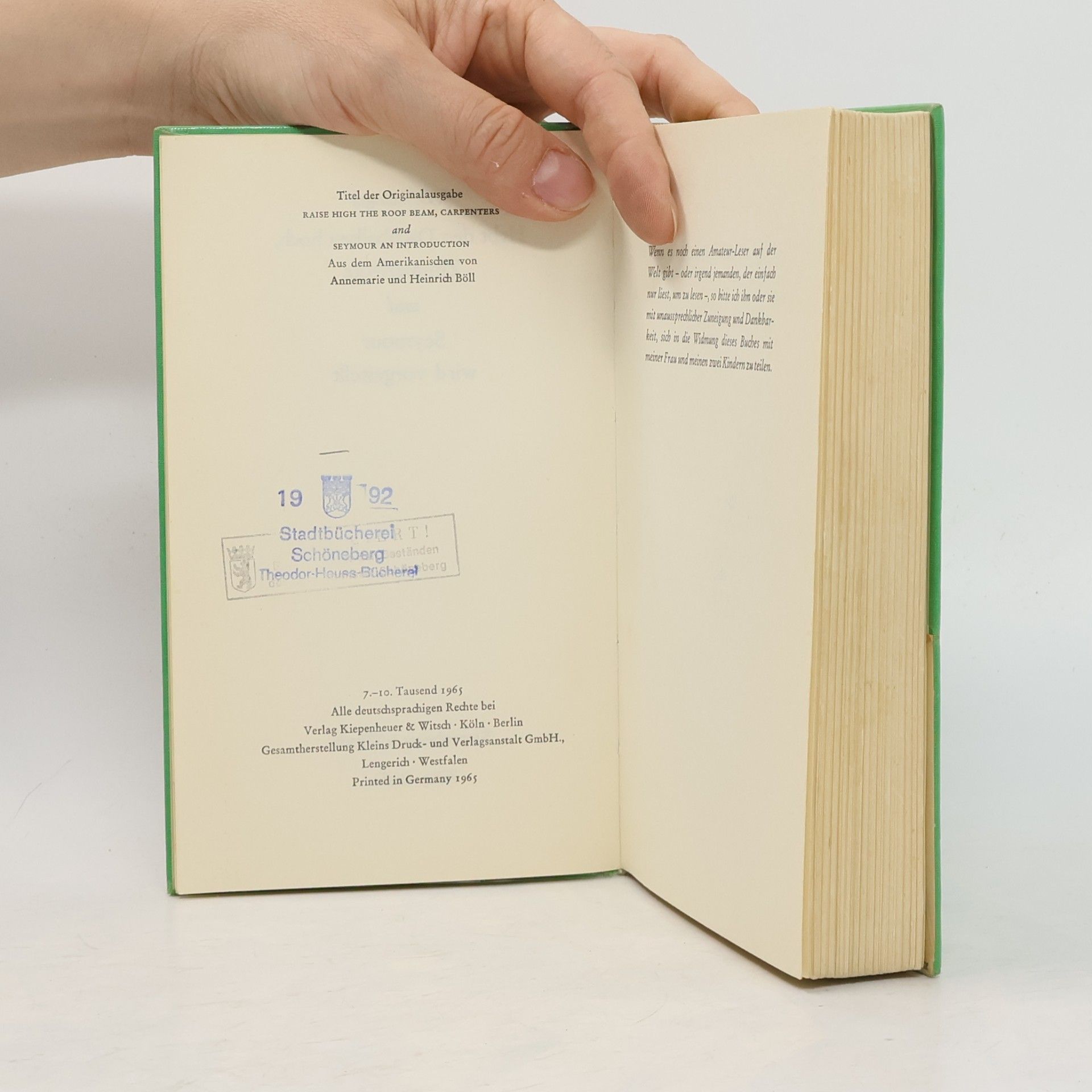 J. D. Salinger Hebt den dachbalken hoch, zimmer leute & Seymour wird vorgestellt