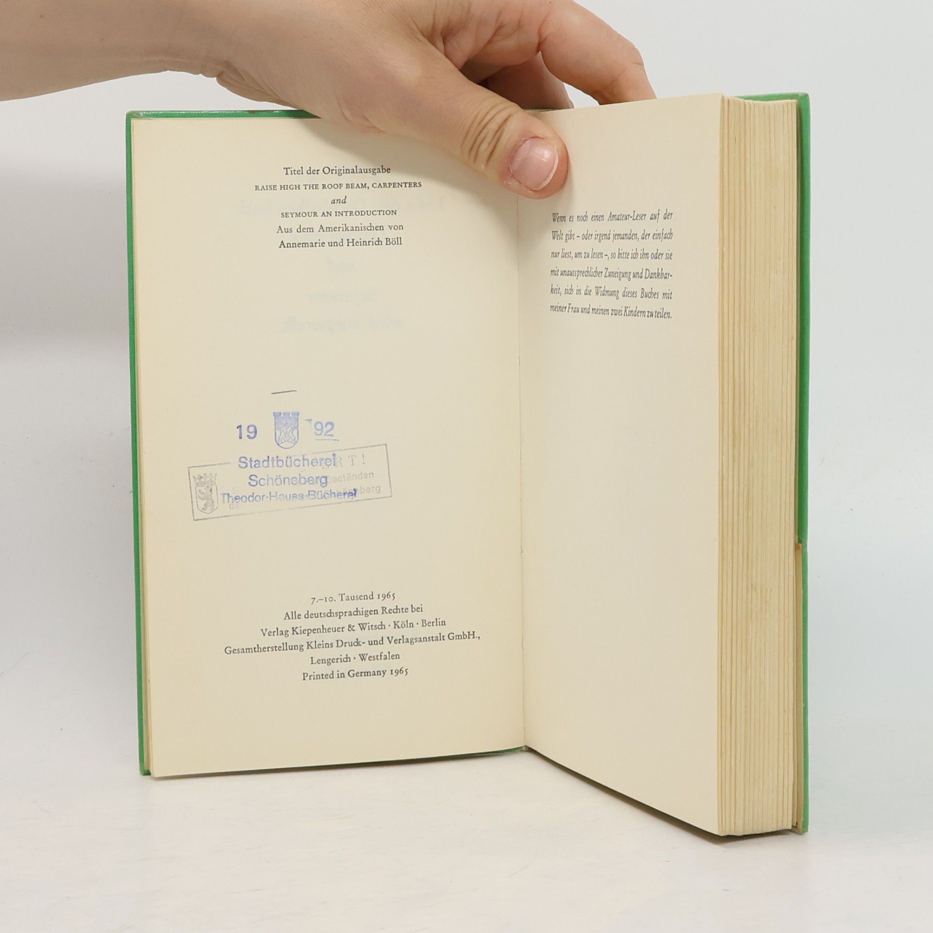 J. D. Salinger Hebt den dachbalken hoch, zimmer leute & Seymour wird vorgestellt