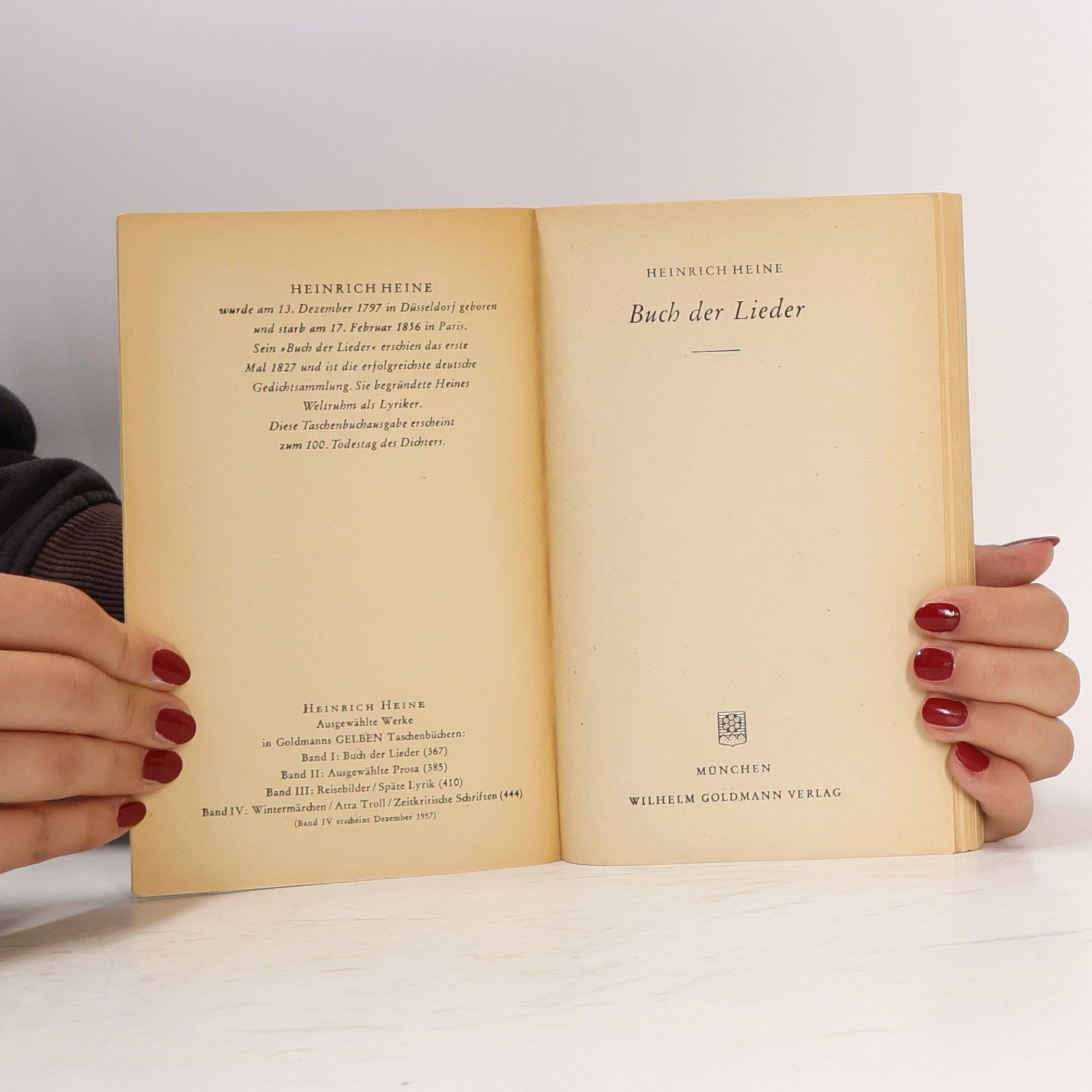 Heinrich Heine Buch der Lieder