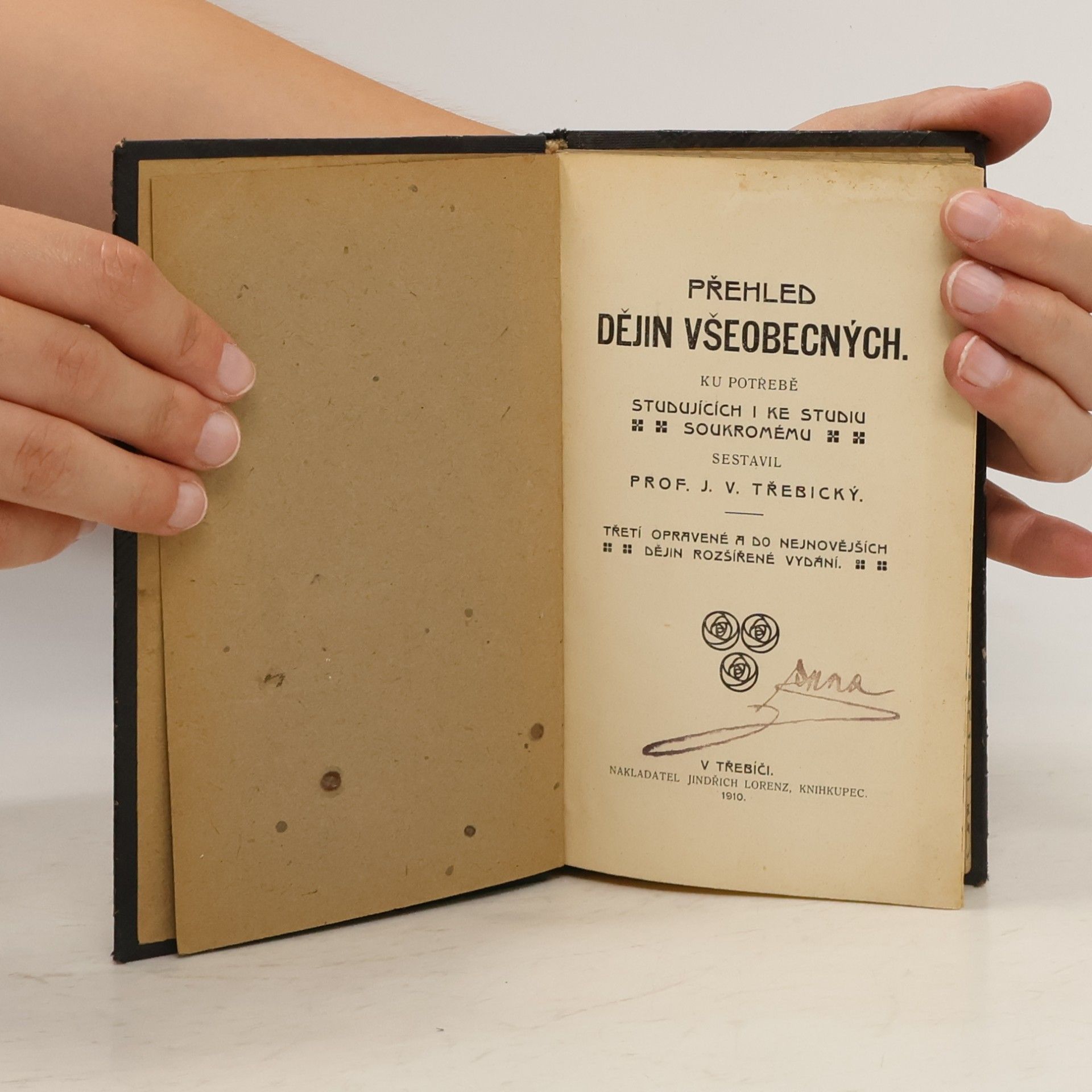 J. V. Třebický Přehled dějin všeobecných ku potřebě studujících i ke studiu soukromému