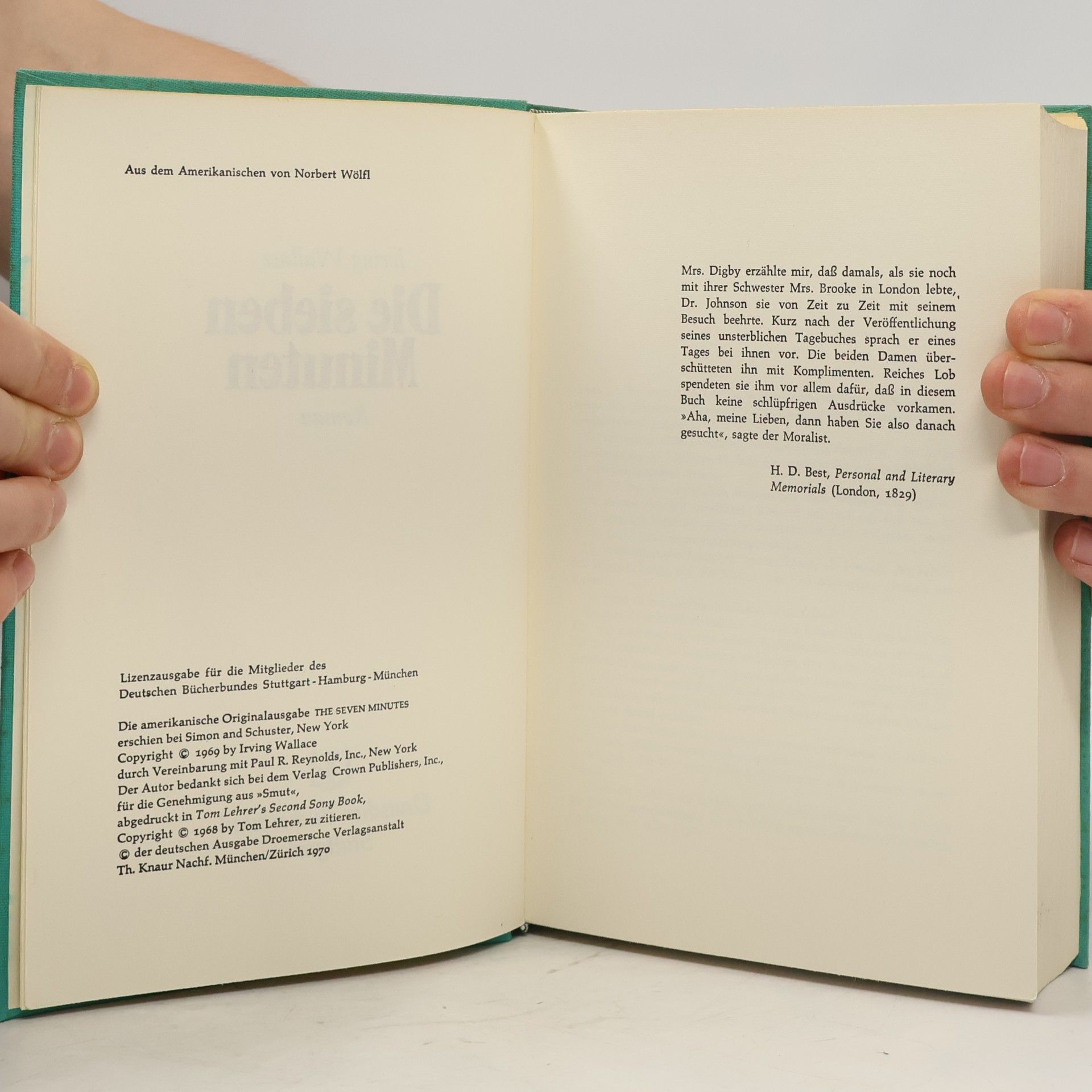 Irving Wallace Die sieben Minuten