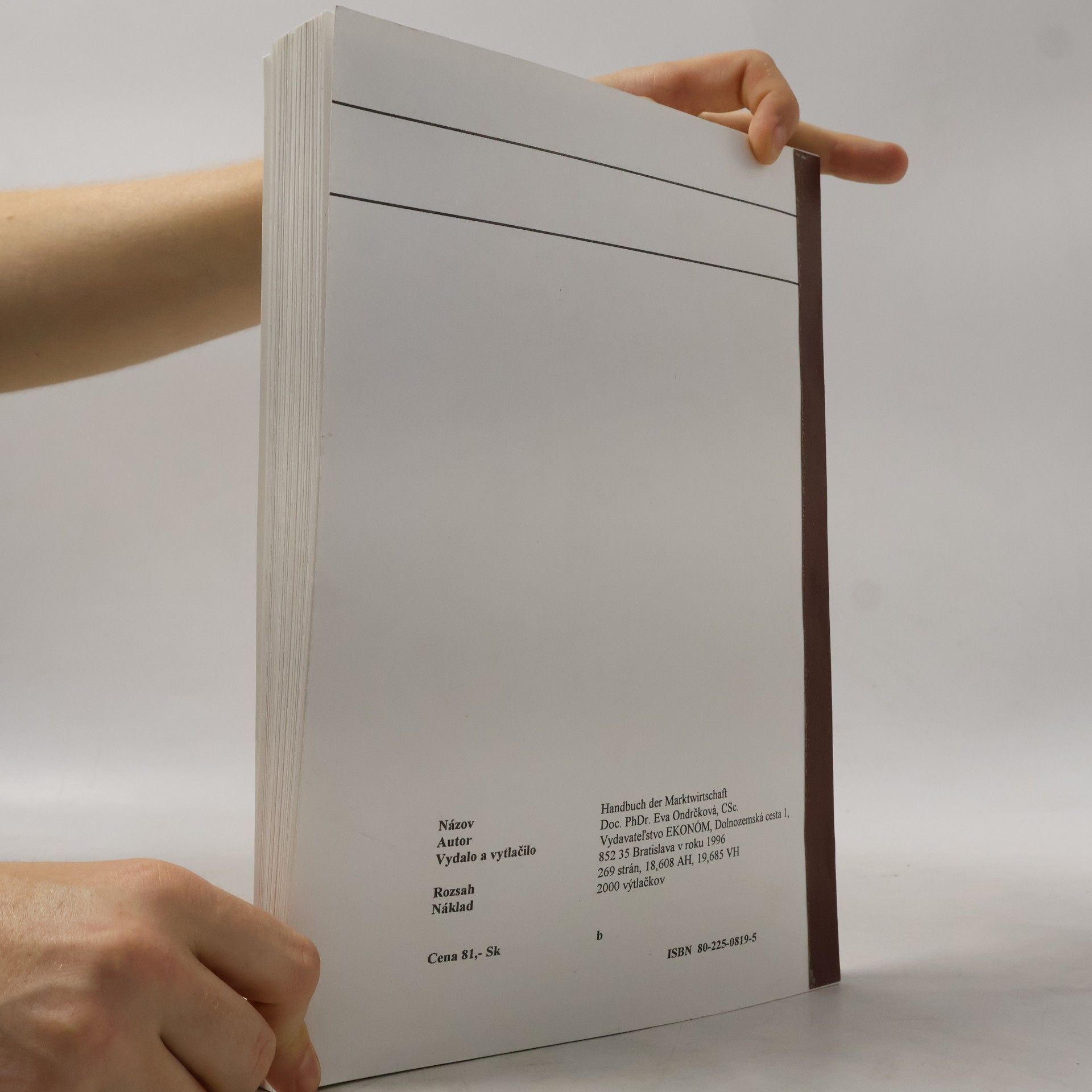 Eva Ondrčková Handbuch der Marktwirtschaft