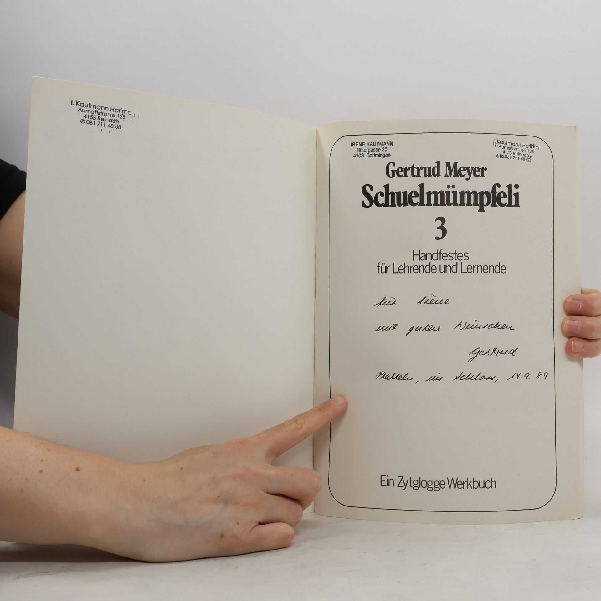 Gertrud Meyer Zytglogge Werkbücher - 3: Schuelmümpfeli