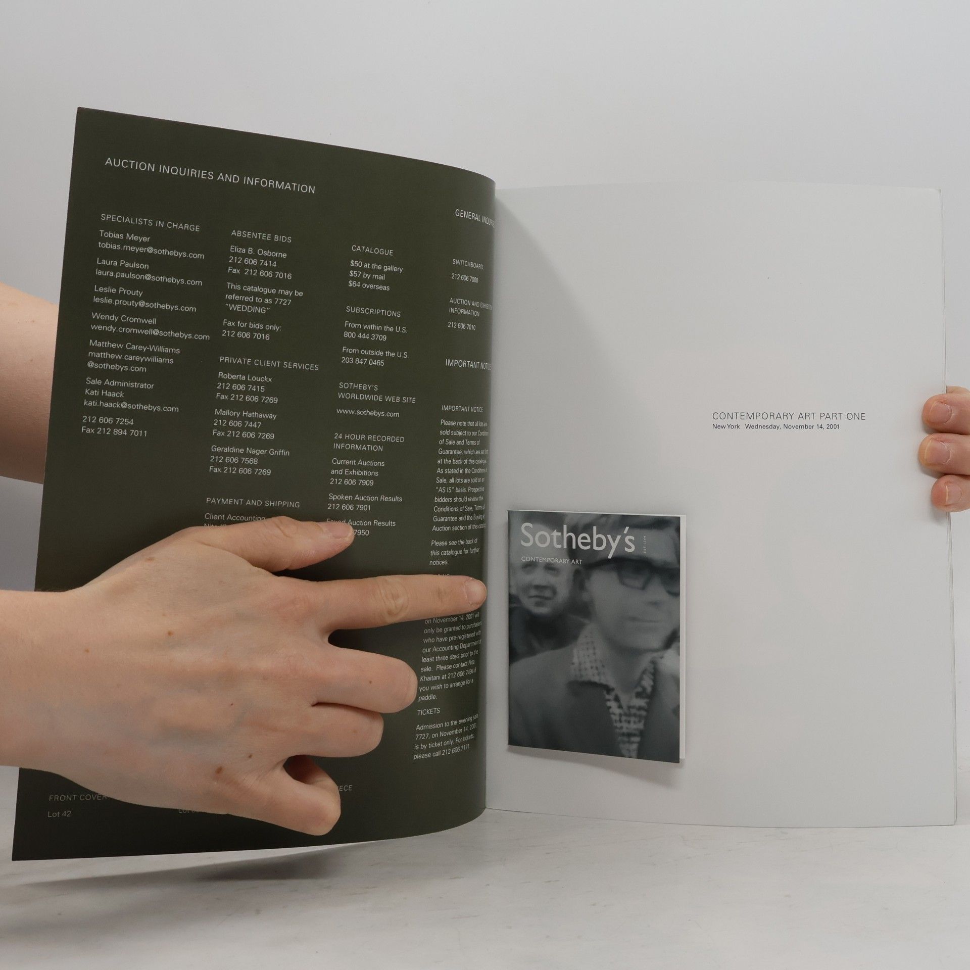 Autores varios Sotheby's. Contemporary Art. Including The Douglas S. Cramer Collection 1-2