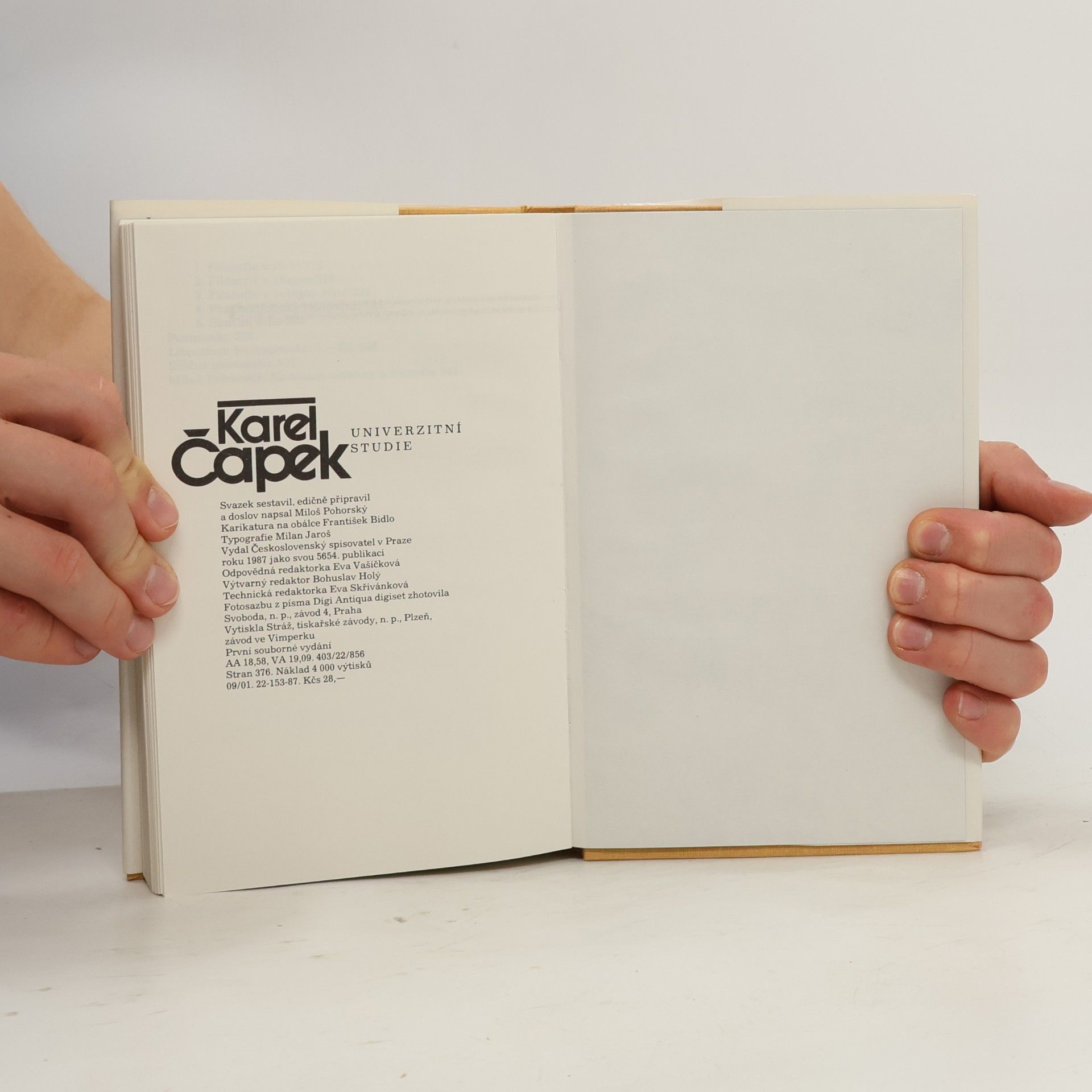 Karel Čapek Univerzitní studie